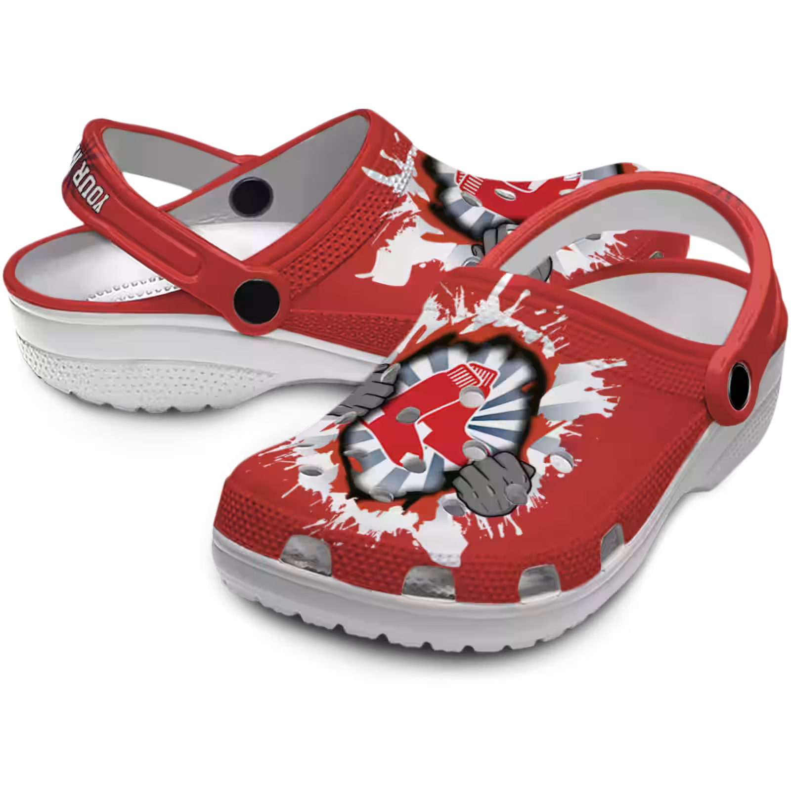 Merchidea Boston Red Sox MLB Sport Crocs Crocband Clogs Shoes Comfortable For Men Women and Kids