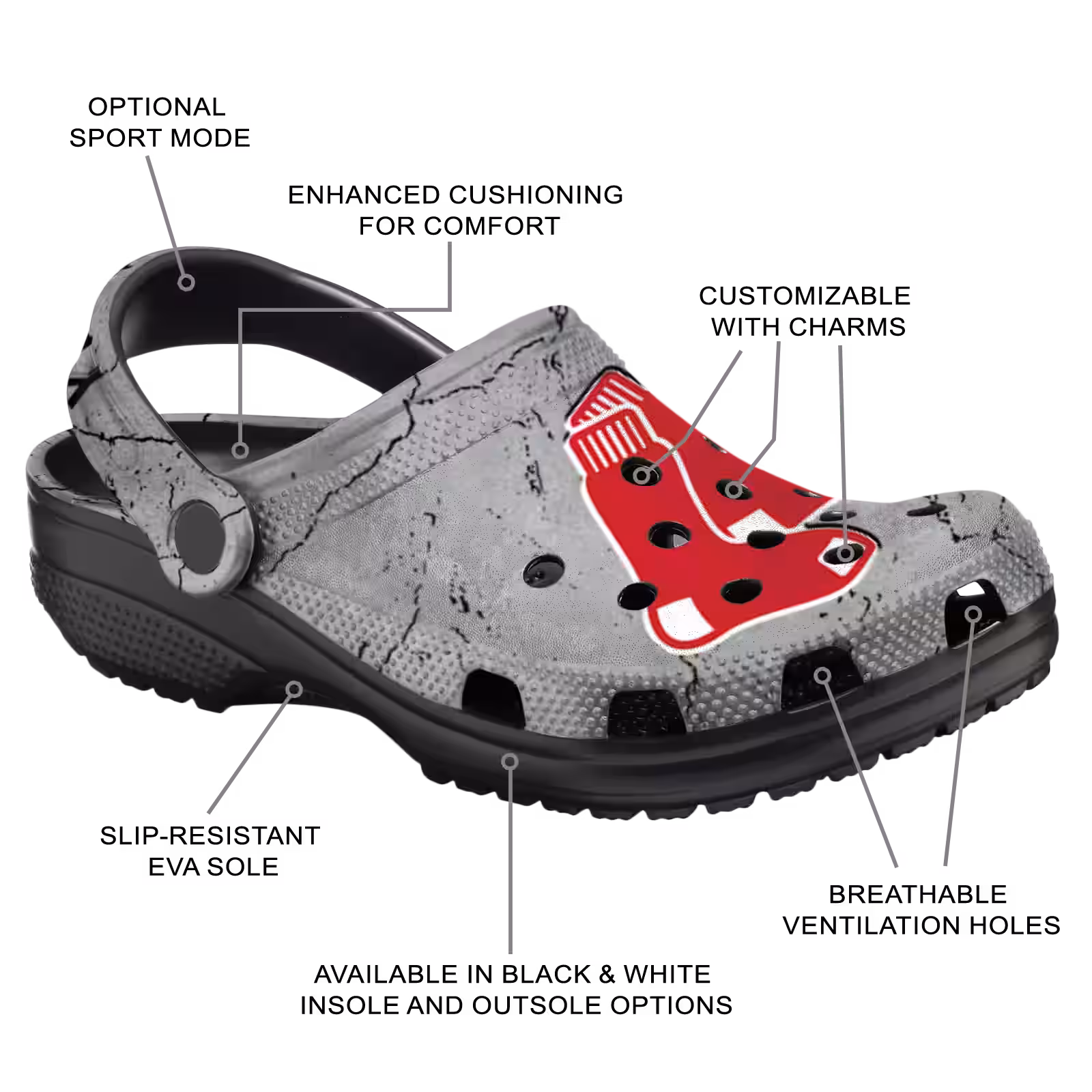 Merchidea Boston Red Sox MLB Sport Crocs Crocband Clogs Shoes Comfortable For Men Women and Kids