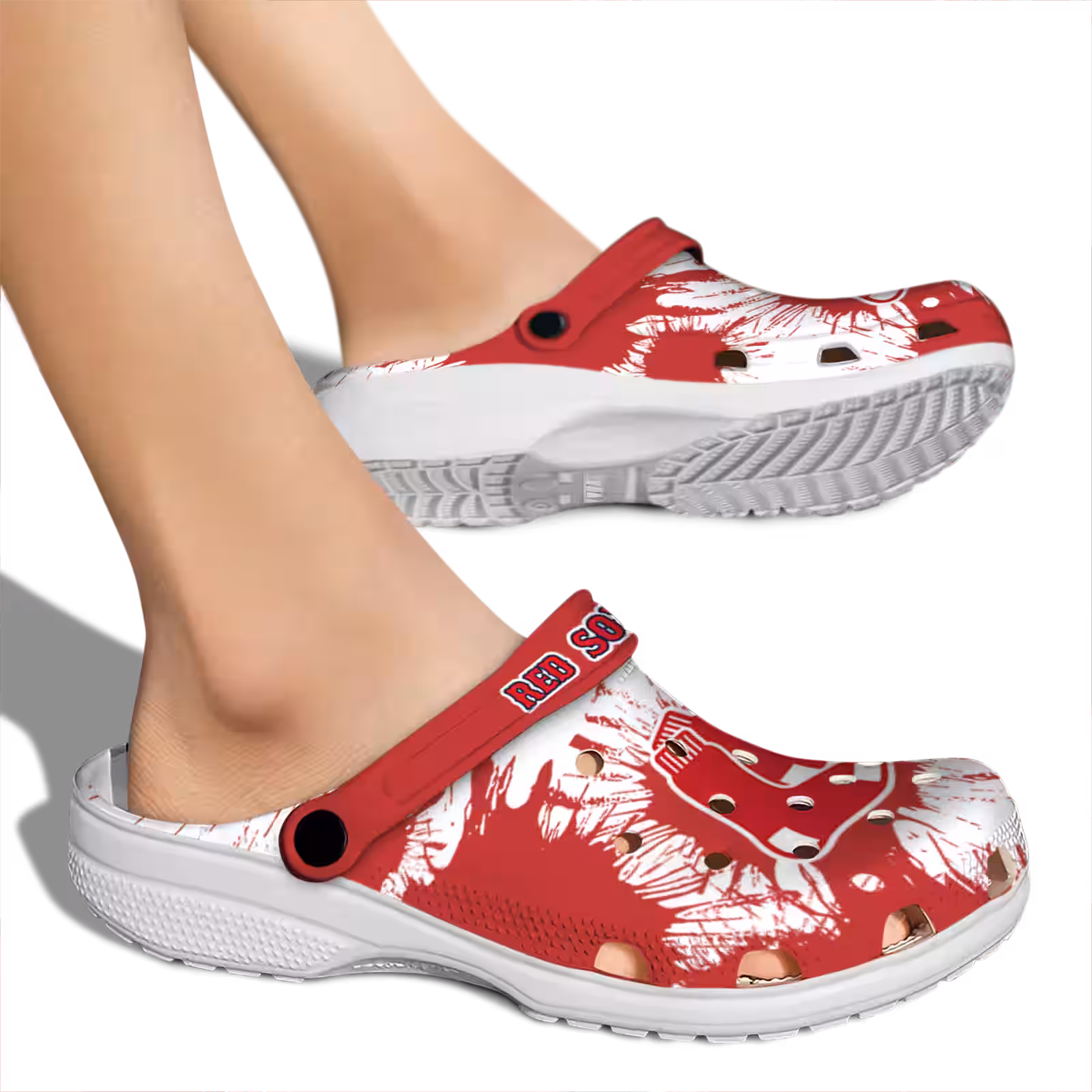 Merchidea Boston Red Sox MLB Sport Crocs Crocband Clogs Shoes Comfortable For Men Women and Kids