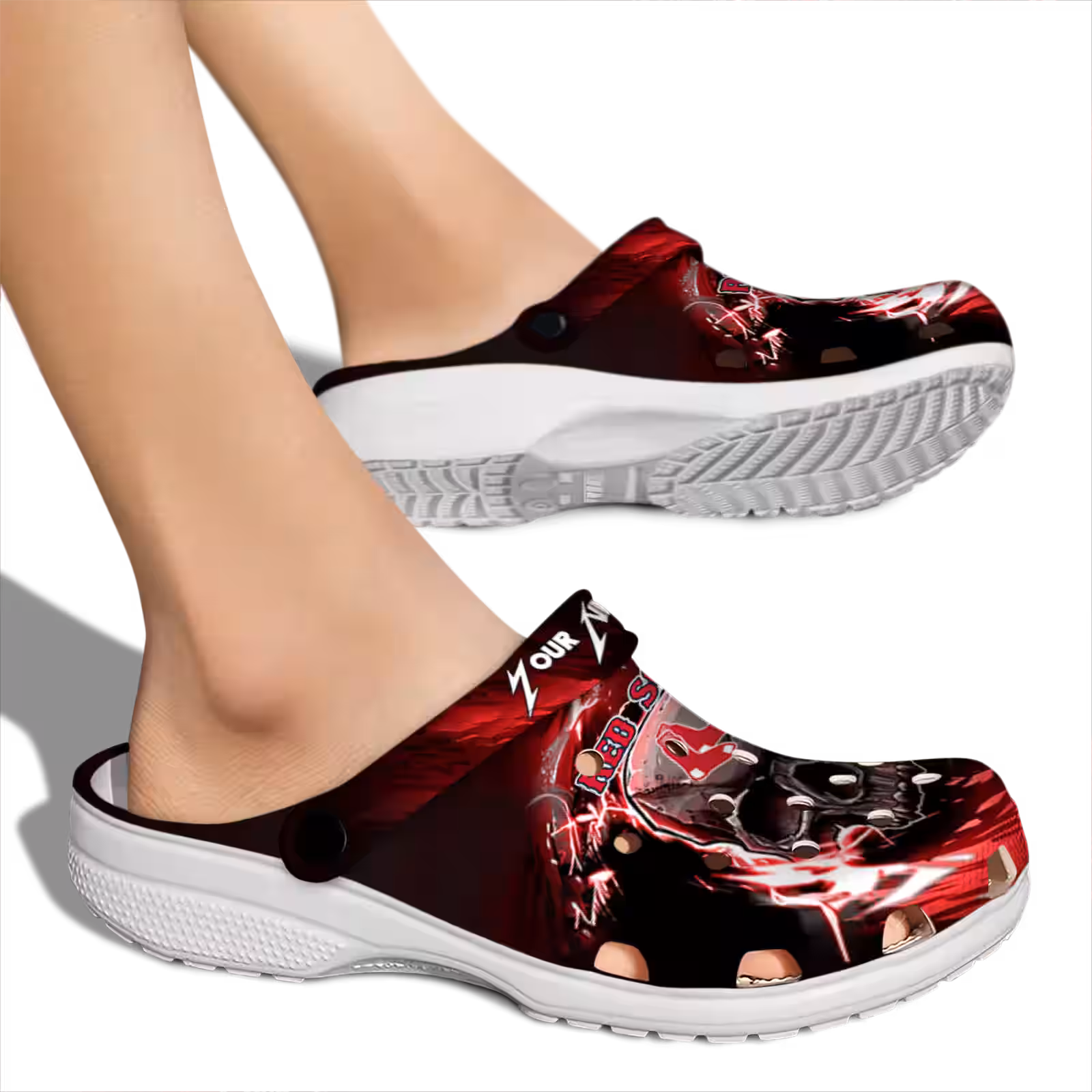 Merchidea Boston Red Sox MLB Sport Crocs Crocband Clogs Shoes Comfortable For Men Women and Kids