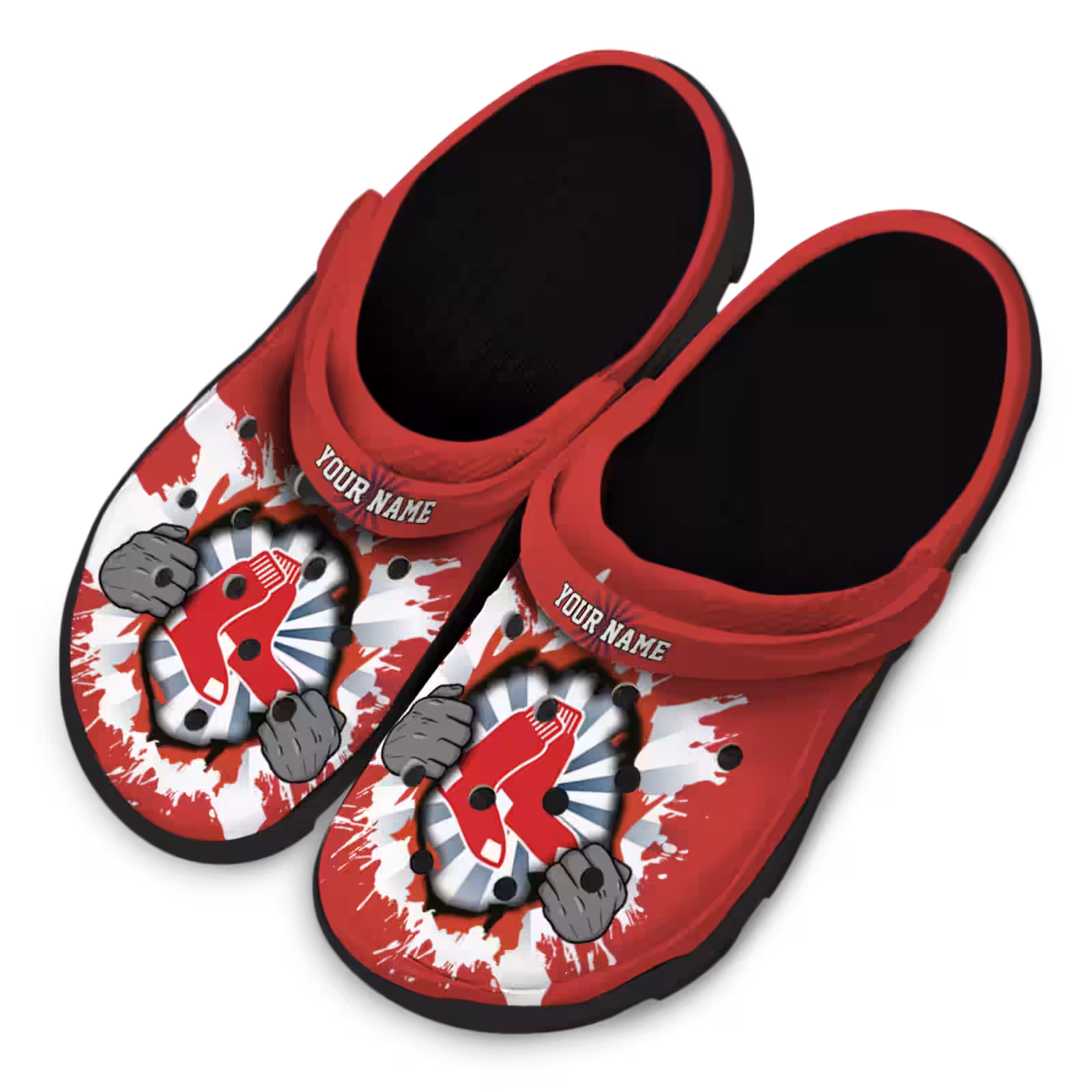 Merchidea Boston Red Sox MLB Sport Crocs Crocband Clogs Shoes Comfortable For Men Women and Kids