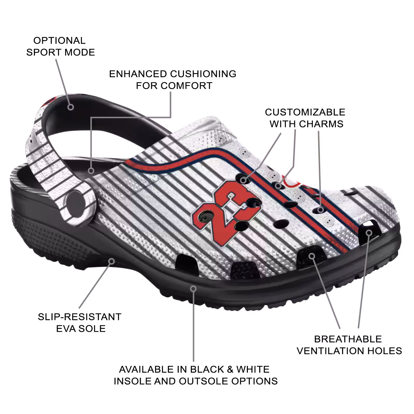 Merchidea Boston Red Sox MLB Sport Crocs Crocband Clogs Shoes Comfortable For Men Women and Kids