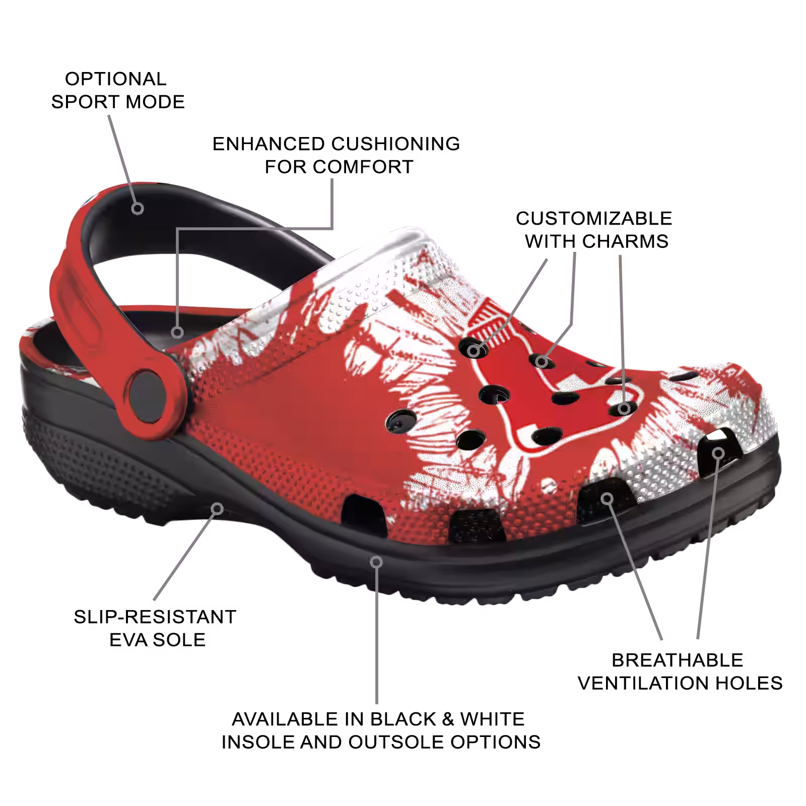 Merchidea Boston Red Sox MLB Sport Crocs Crocband Clogs Shoes Comfortable For Men Women and Kids