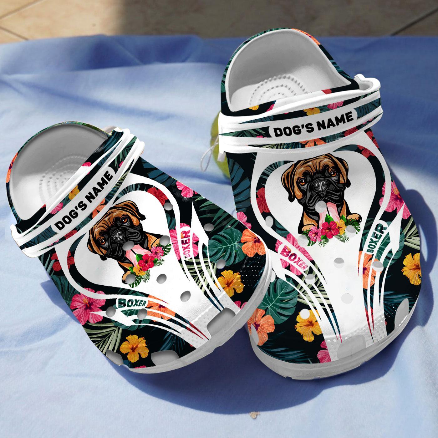 Merchidea Boxer Dog Crocs Crocband Clogs Shoes Comfortable For Men Women and Kids