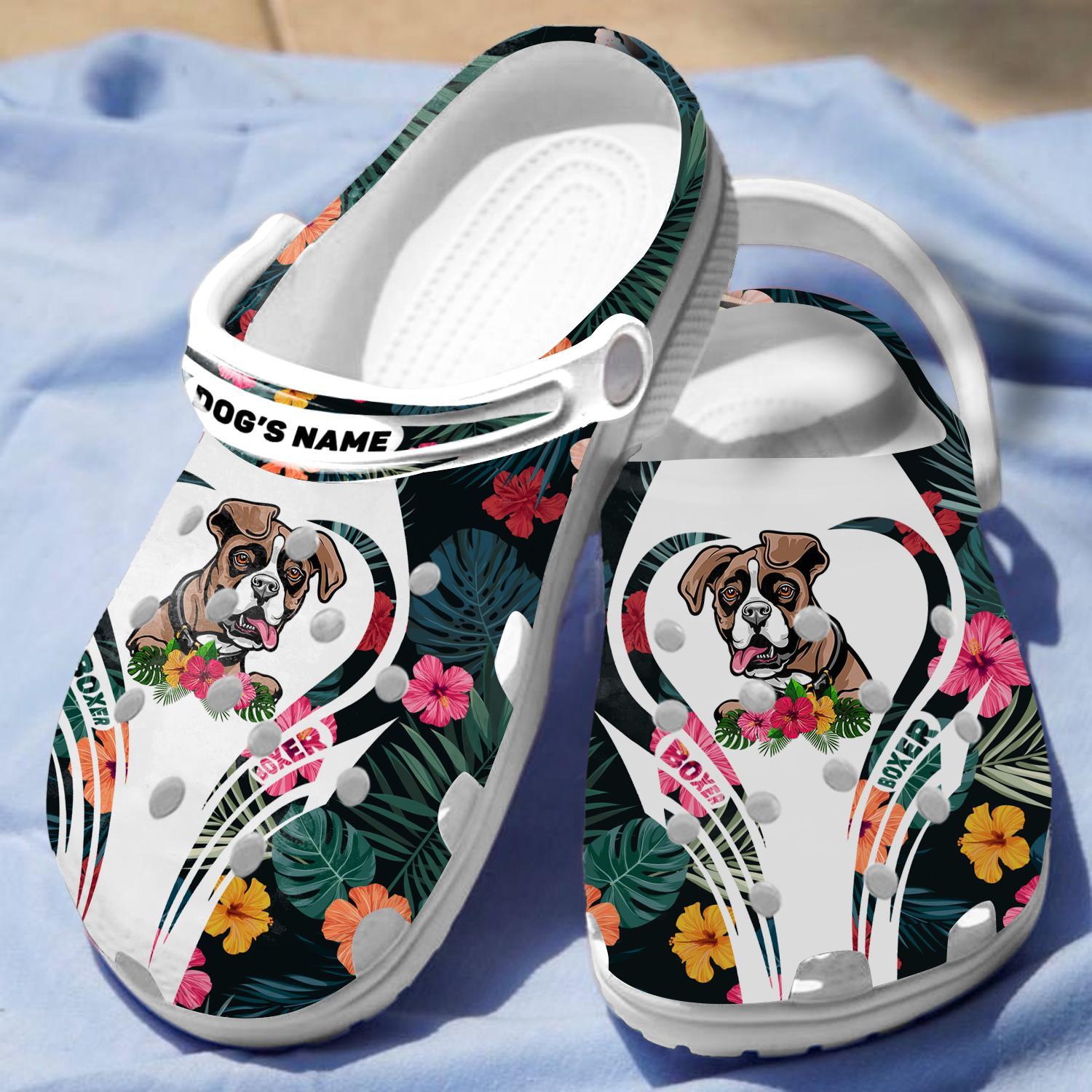 Merchidea Boxer Dog Crocs Crocband Clogs Shoes Comfortable For Men Women and Kids