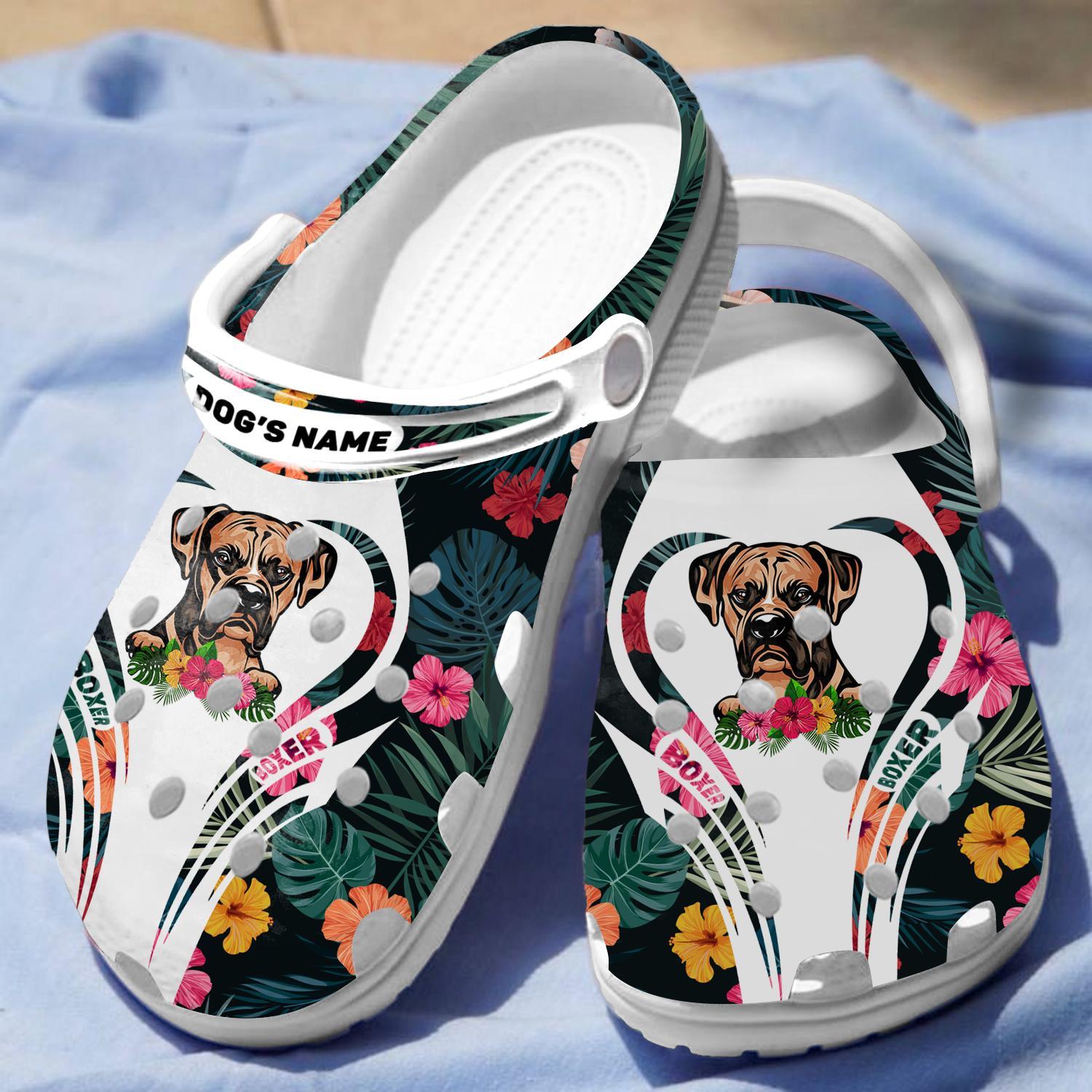 Merchidea Boxer Dog Crocs Crocband Clogs Shoes Comfortable For Men Women and Kids