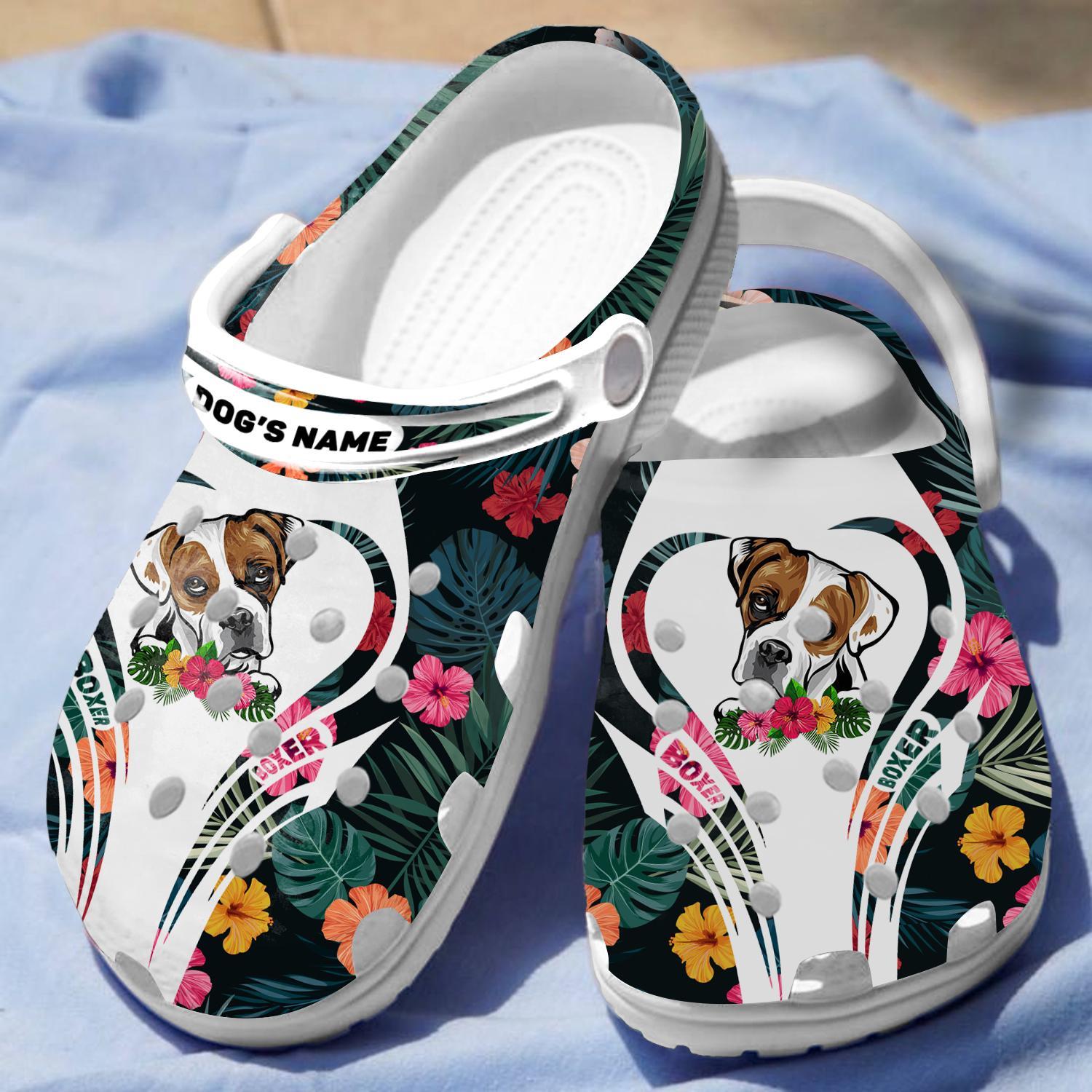 Merchidea Boxer Dog Crocs Crocband Clogs Shoes Comfortable For Men Women and Kids