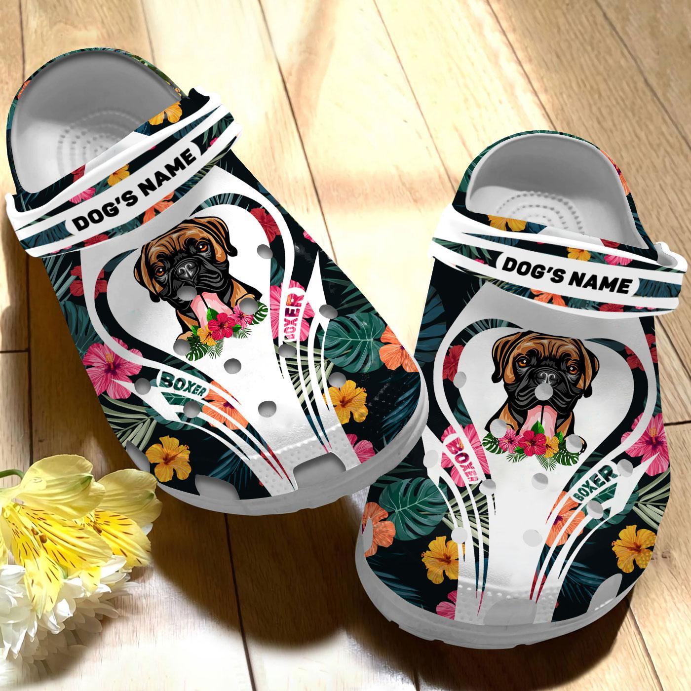 Merchidea Boxer Dog Crocs Crocband Clogs Shoes Comfortable For Men Women and Kids