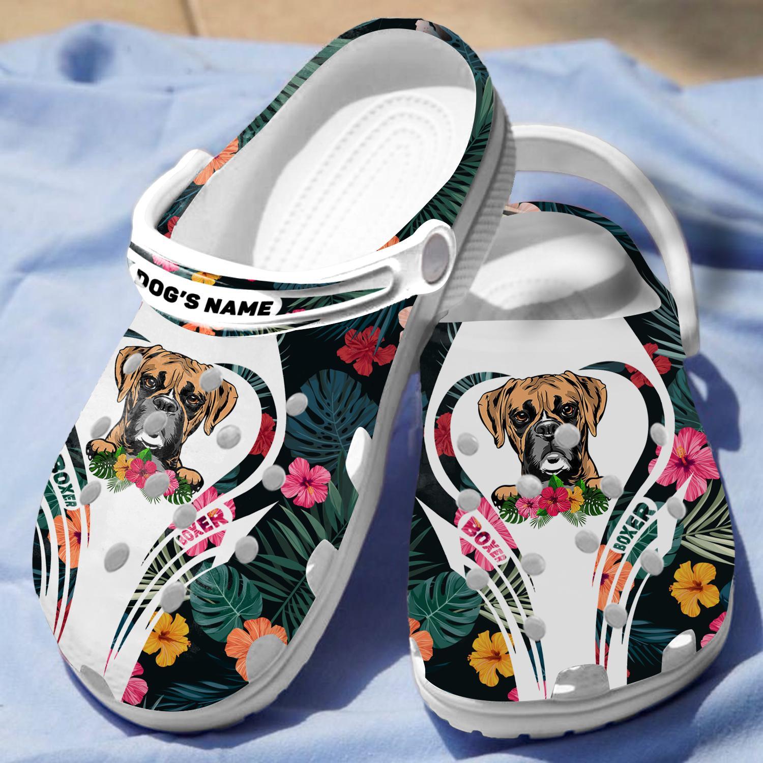 Merchidea Boxer Dog Crocs Crocband Clogs Shoes Comfortable For Men Women and Kids