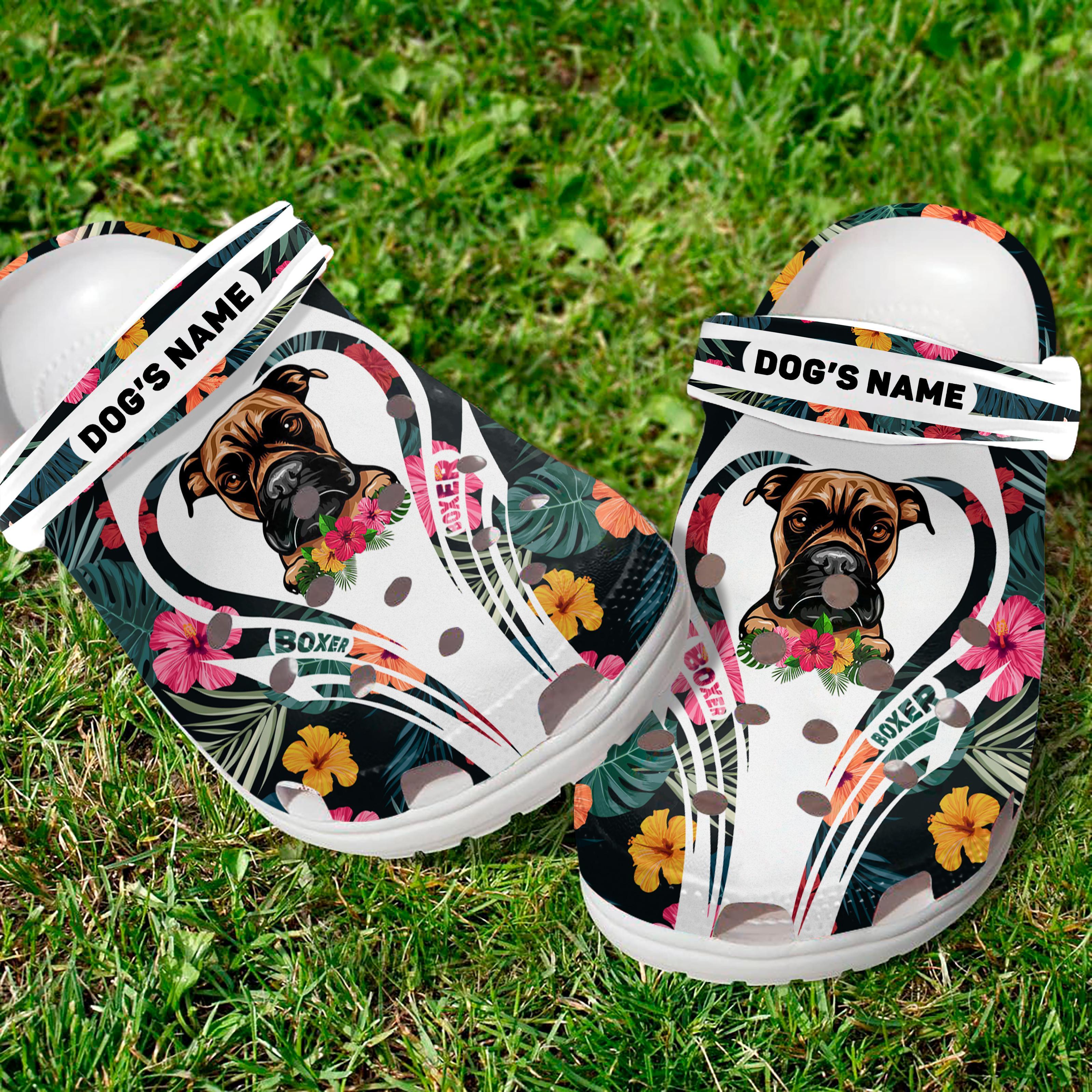 Merchidea Boxer Dog Crocs Crocband Clogs Shoes Comfortable For Men Women and Kids