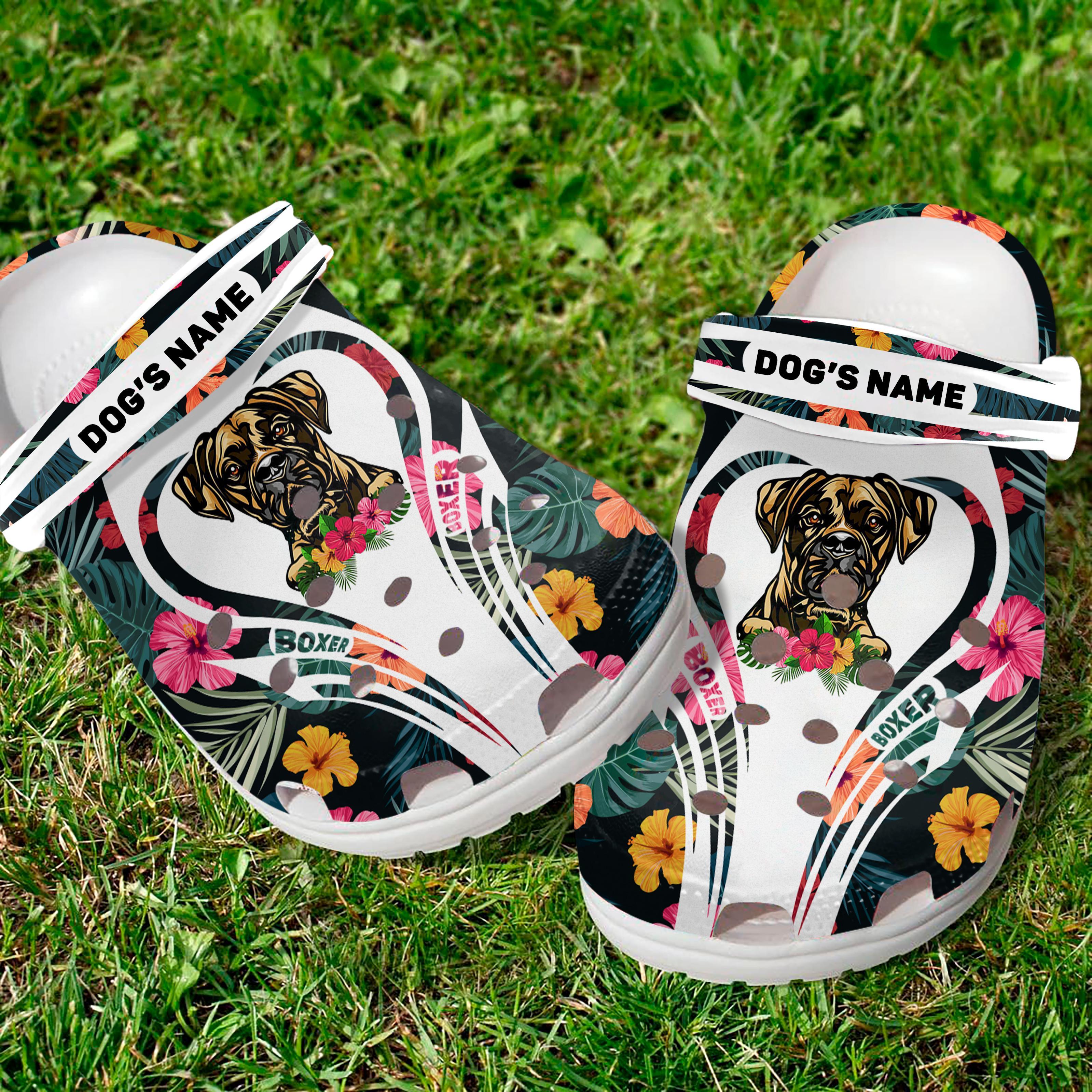 Merchidea Boxer Dog Crocs Crocband Clogs Shoes Comfortable For Men Women and Kids