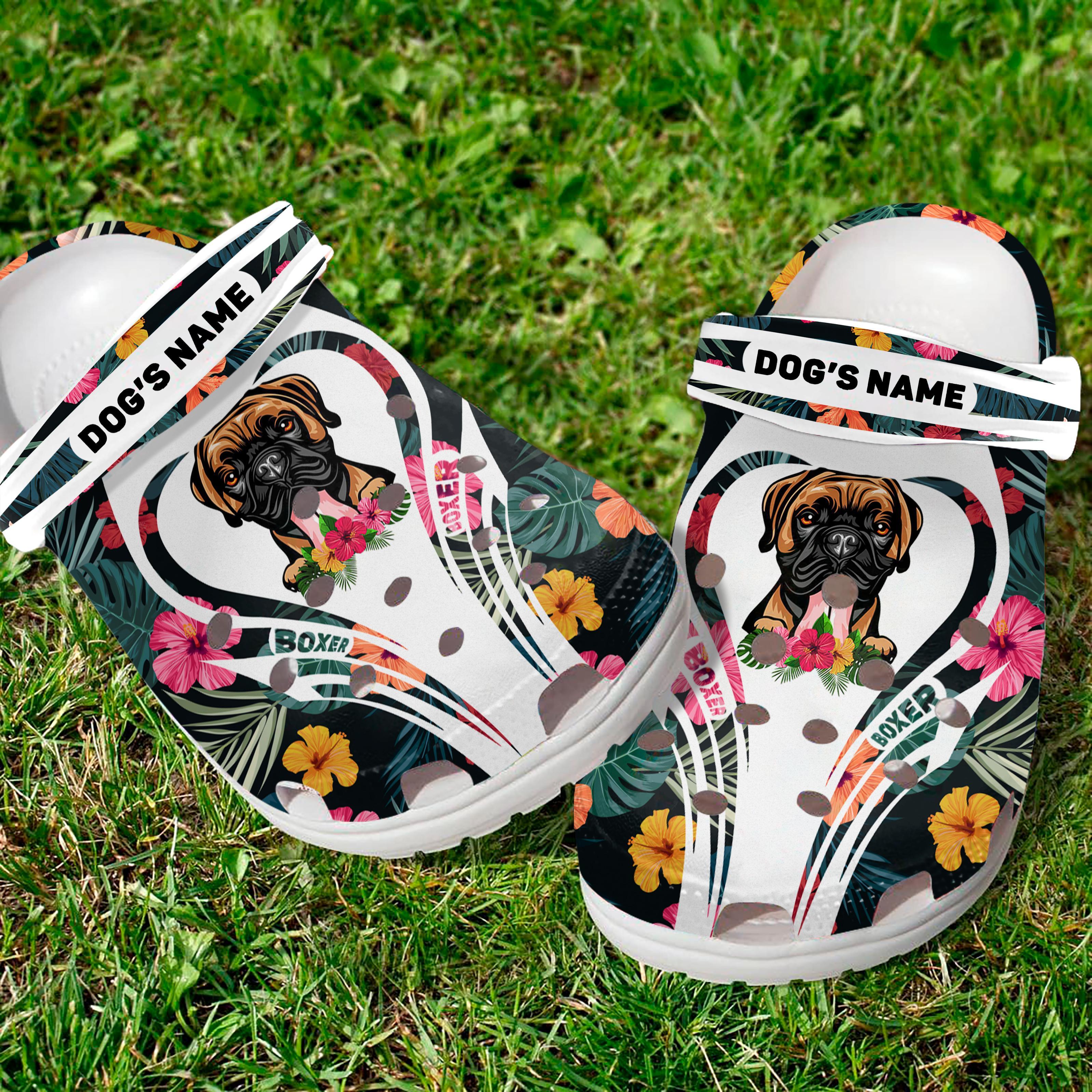 Merchidea Boxer Dog Crocs Crocband Clogs Shoes Comfortable For Men Women and Kids