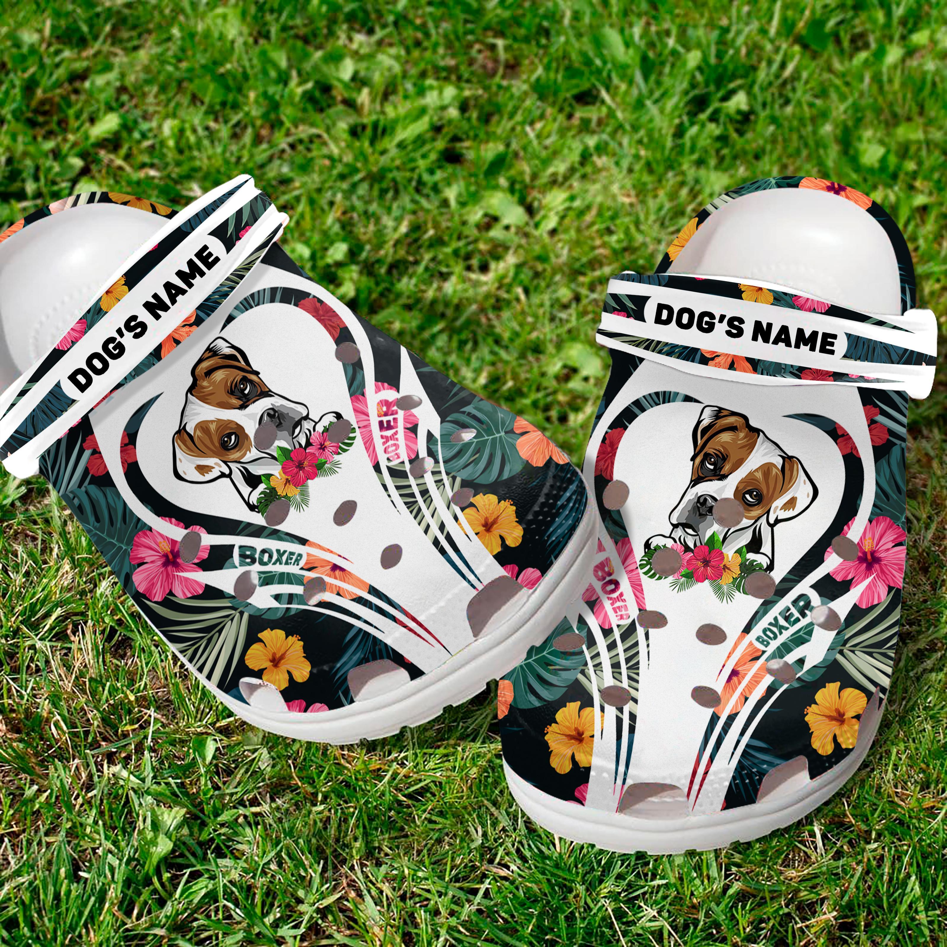 Merchidea Boxer Dog Crocs Crocband Clogs Shoes Comfortable For Men Women and Kids