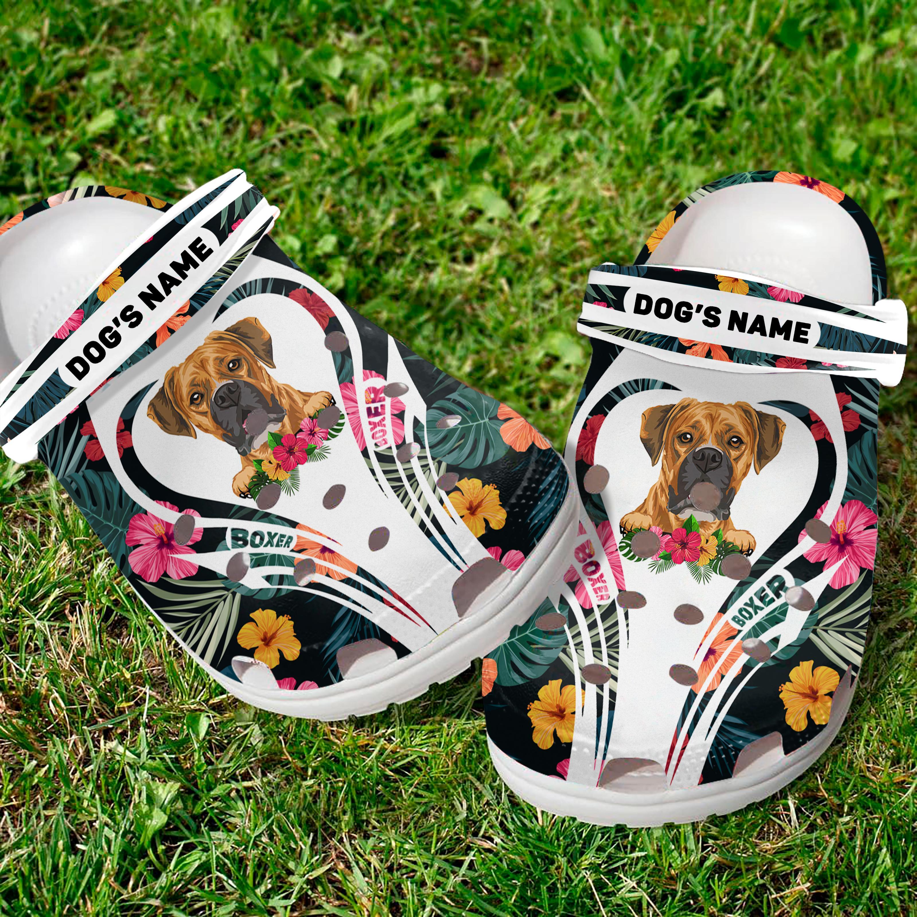 Merchidea Boxer Dog Crocs Crocband Clogs Shoes Comfortable For Men Women and Kids