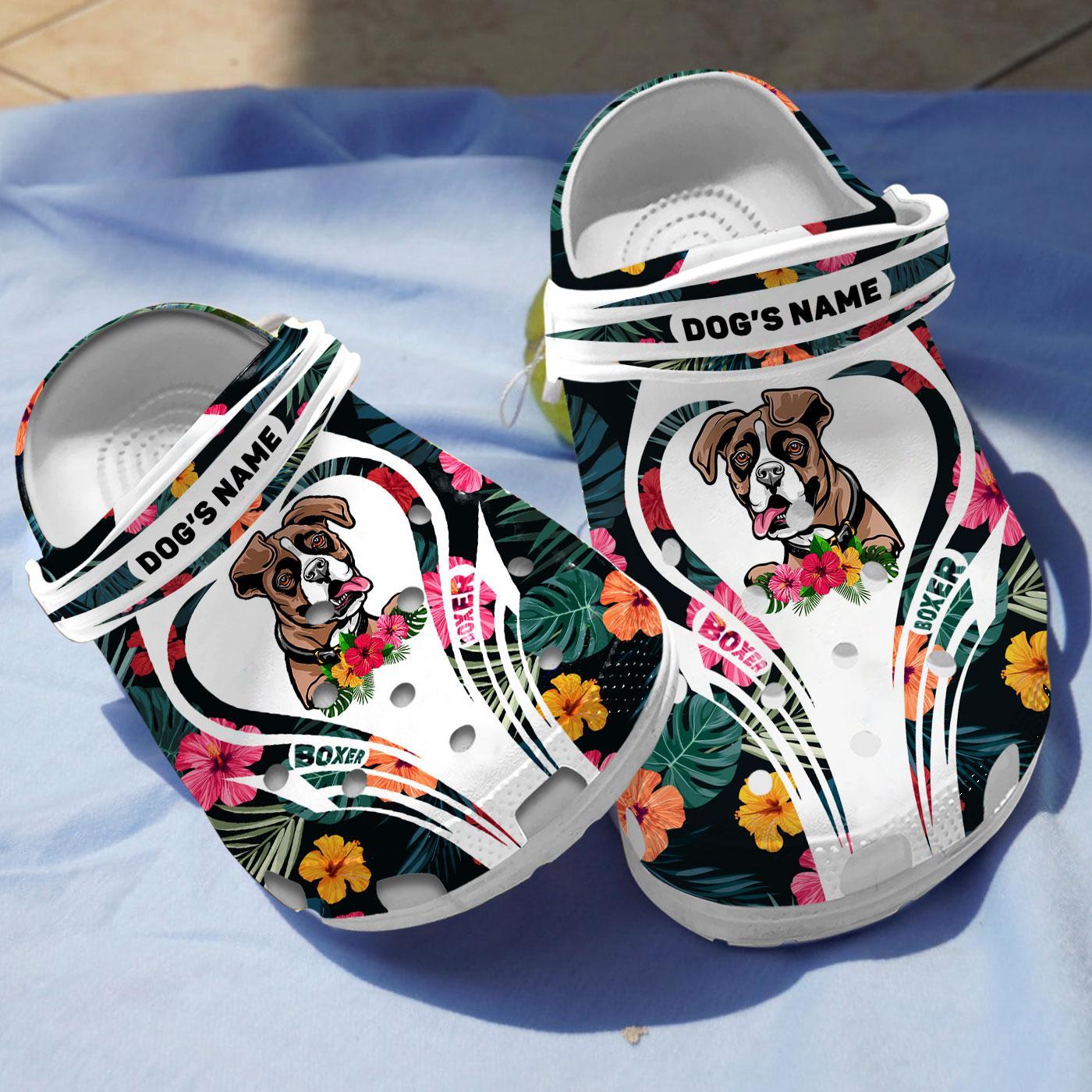 Merchidea Boxer Dog Crocs Crocband Clogs Shoes Comfortable For Men Women and Kids