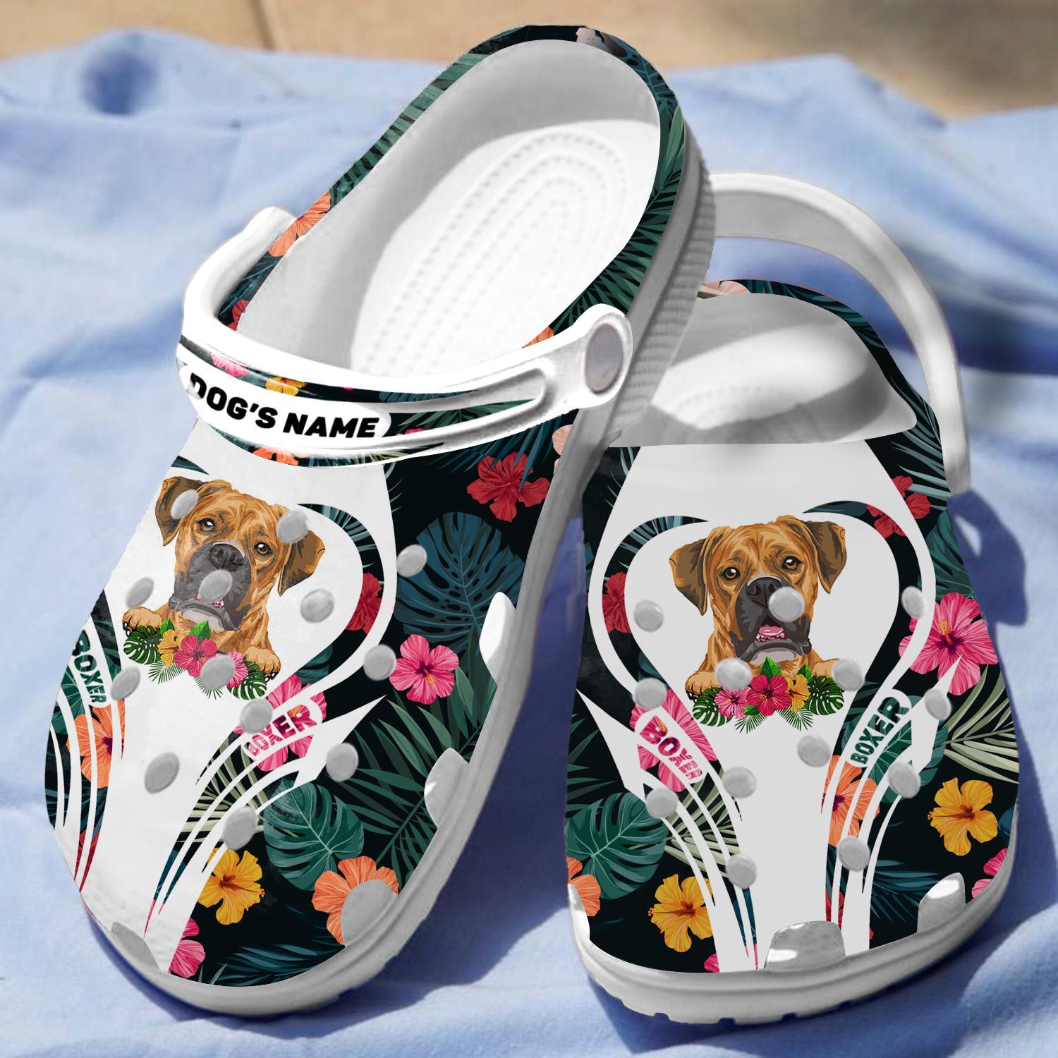 Merchidea Boxer Dog Crocs Crocband Clogs Shoes Comfortable For Men Women and Kids