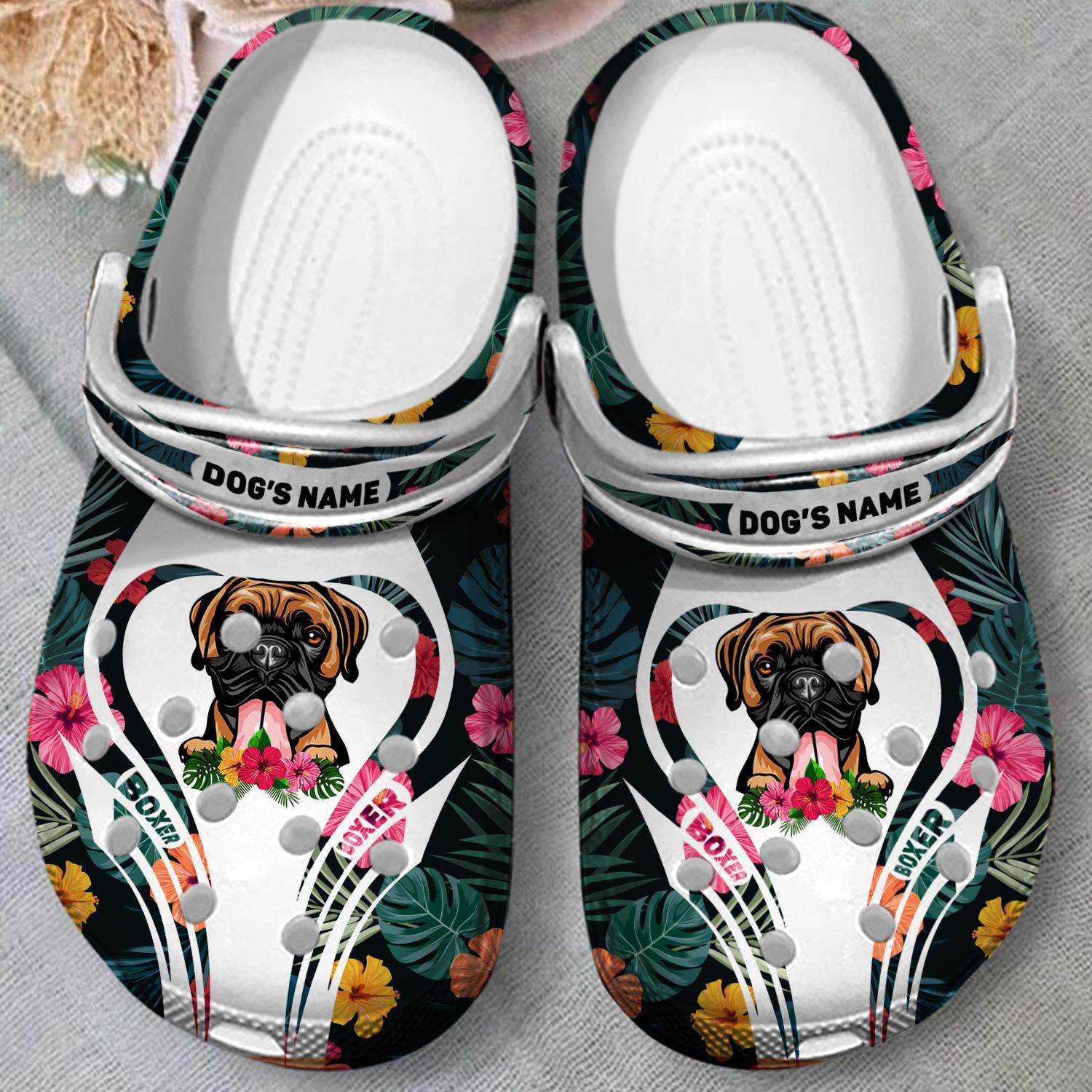 Merchidea Boxer Dog Crocs Crocband Clogs Shoes Comfortable For Men Women and Kids