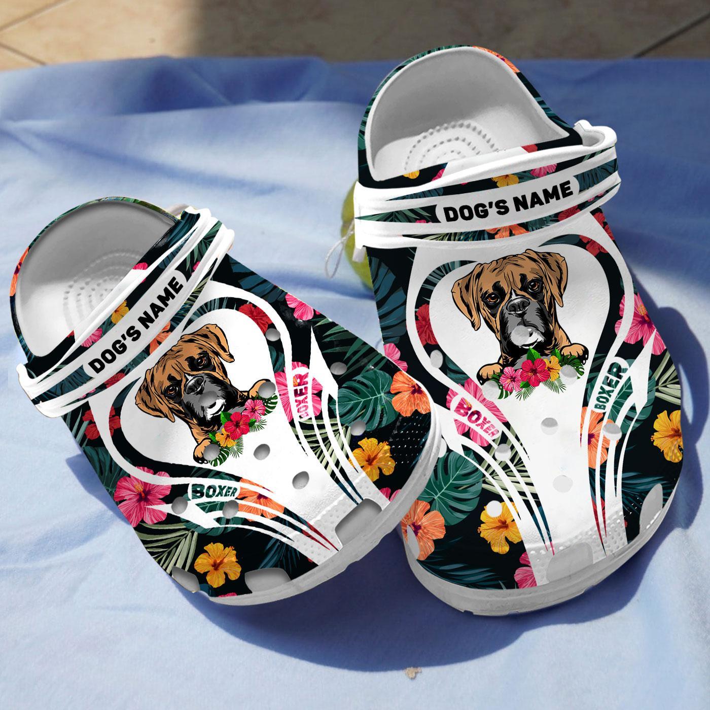 Merchidea Boxer Dog Crocs Crocband Clogs Shoes Comfortable For Men Women and Kids