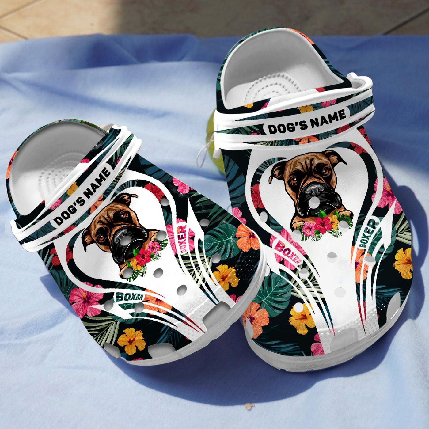 Merchidea Boxer Dog Crocs Crocband Clogs Shoes Comfortable For Men Women and Kids