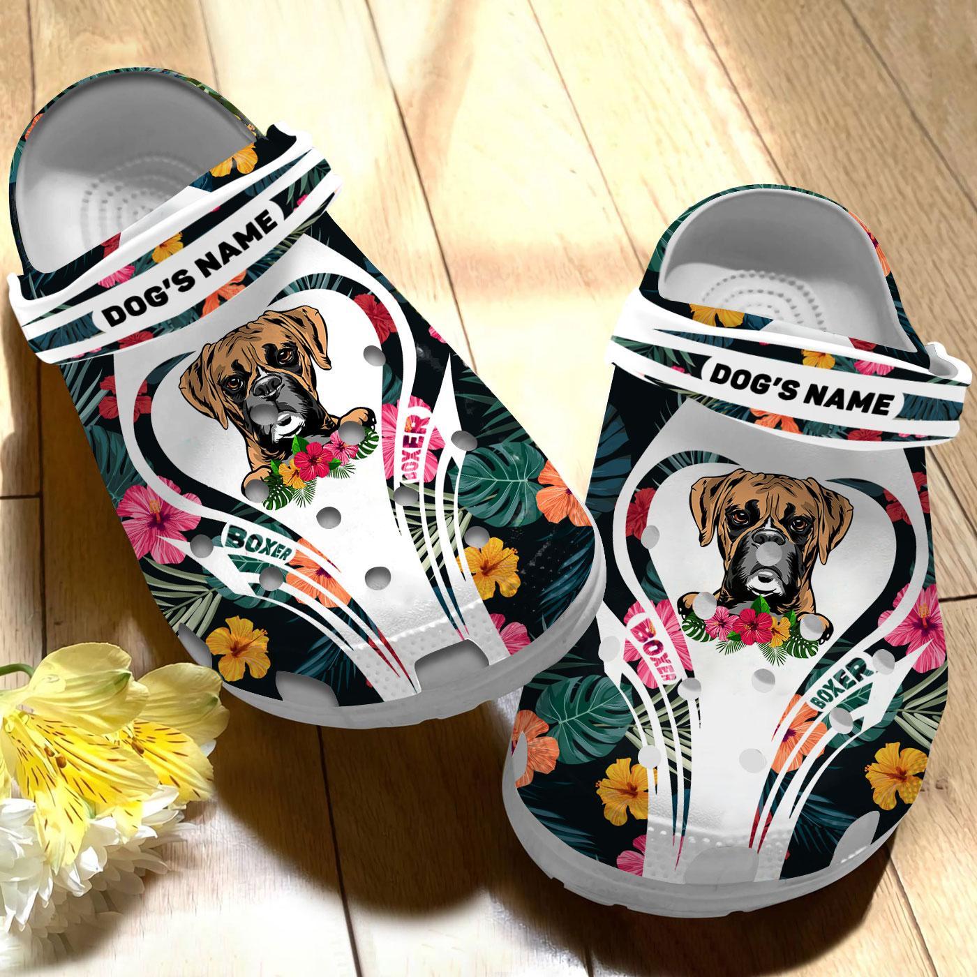 Merchidea Boxer Dog Crocs Crocband Clogs Shoes Comfortable For Men Women and Kids