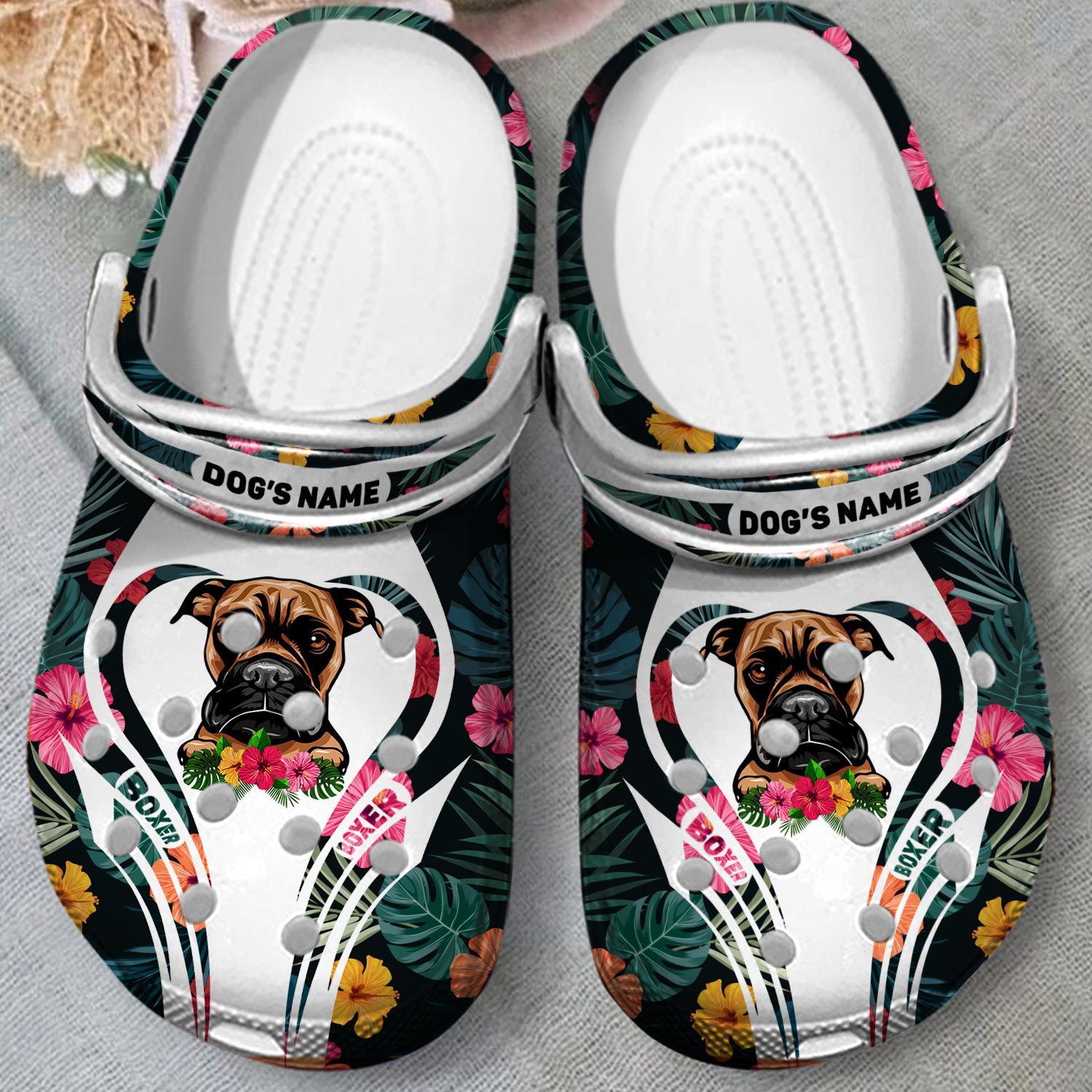 Merchidea Boxer Dog Crocs Crocband Clogs Shoes Comfortable For Men Women and Kids