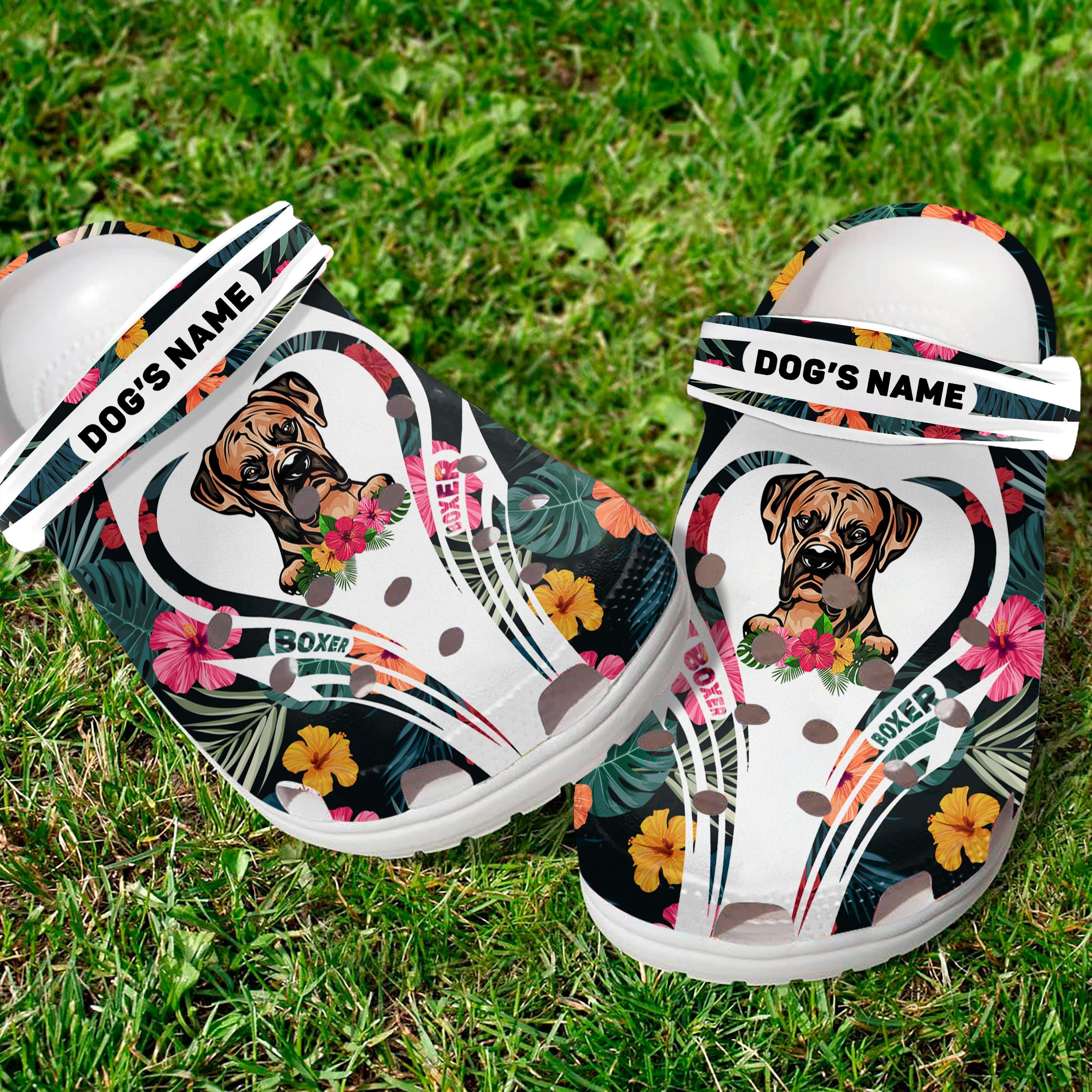 Merchidea Boxer Dog Crocs Crocband Clogs Shoes Comfortable For Men Women and Kids