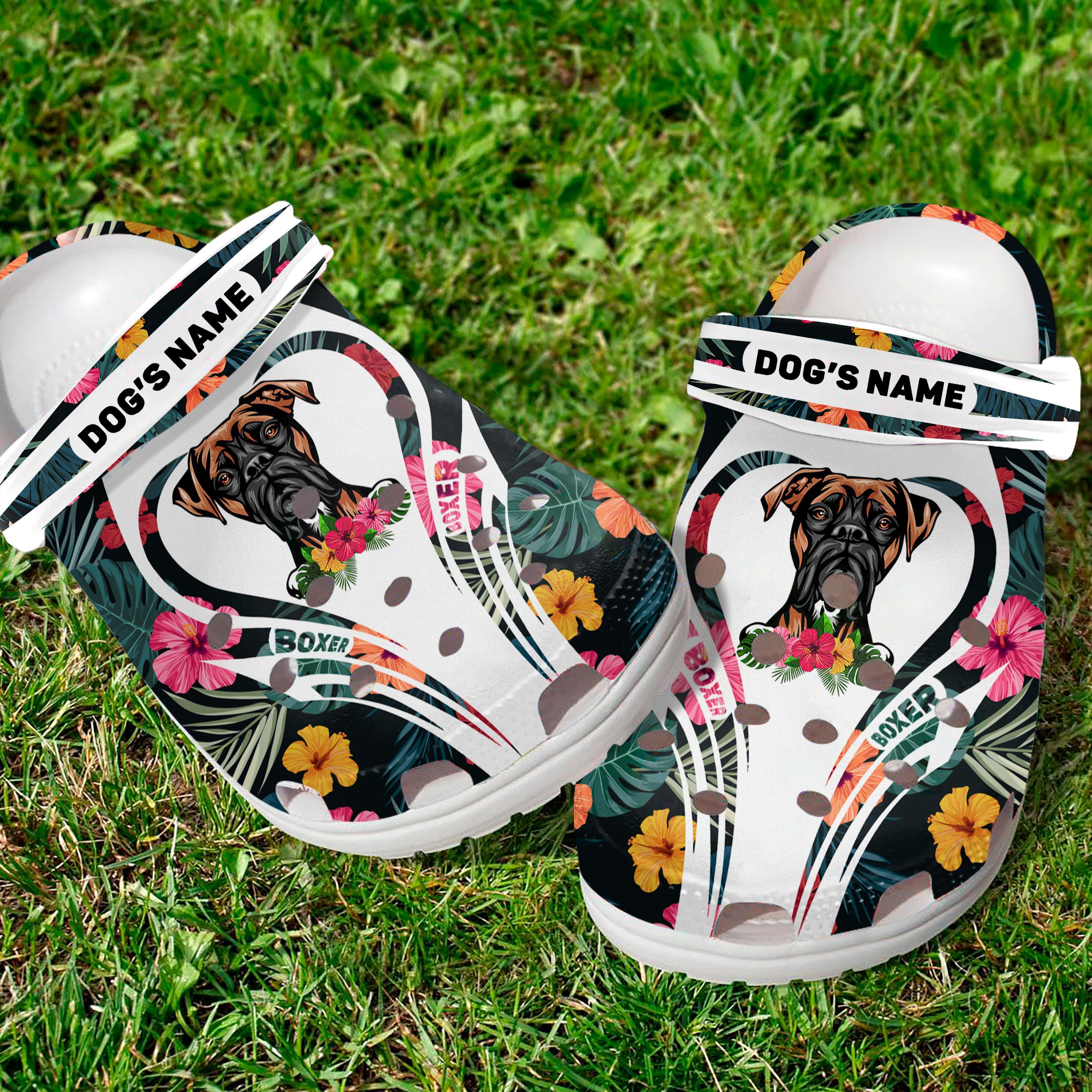 Merchidea Boxer Dog Crocs Crocband Clogs Shoes Comfortable For Men Women and Kids