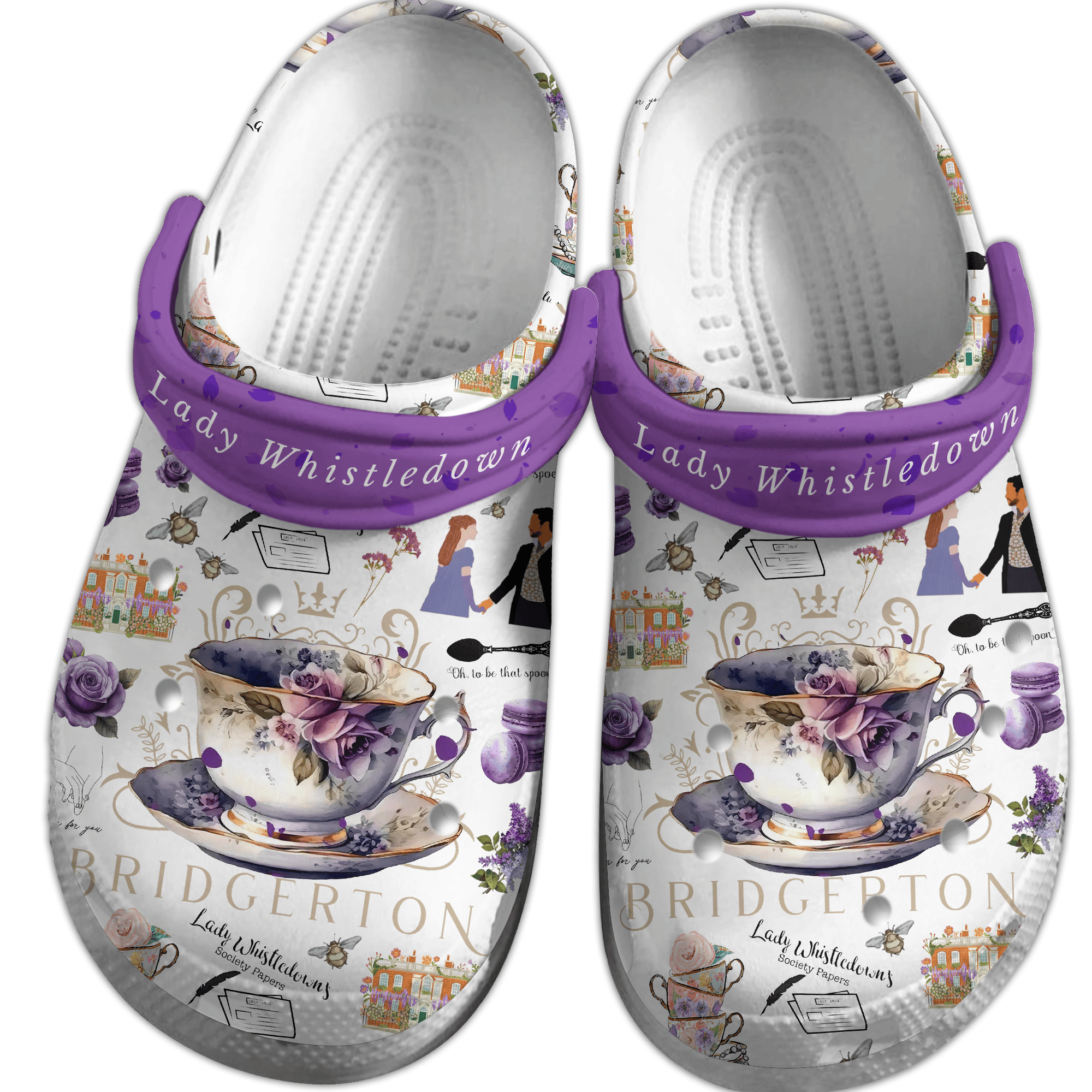 Merchidea Bridgerton TV Series Crocs Crocband Clogs Shoes Comfortable For Men Women and Kids