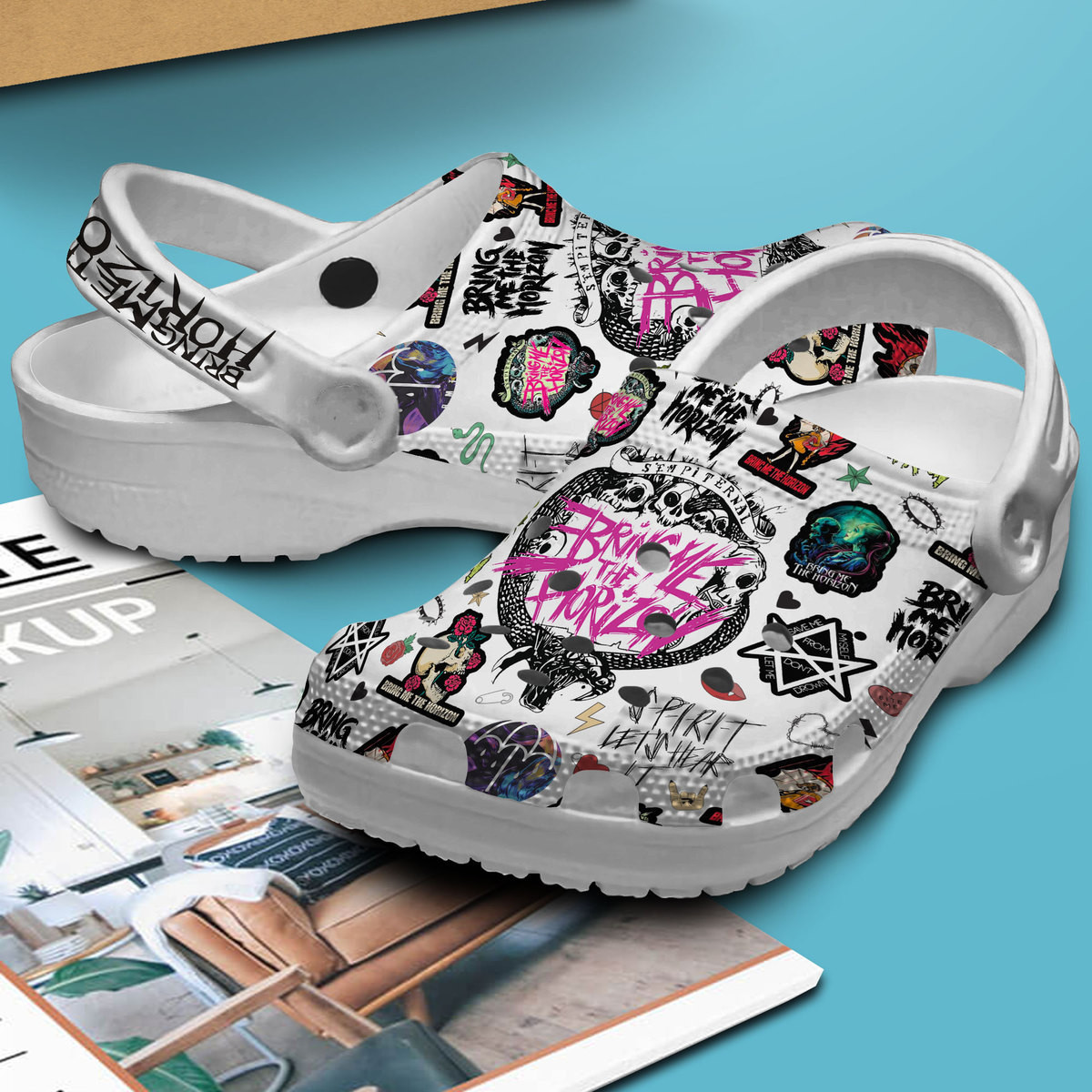 Merchidea Bring Me The Horizon Music Crocs Crocband Clogs Shoes Comfortable For Men Women and Kids