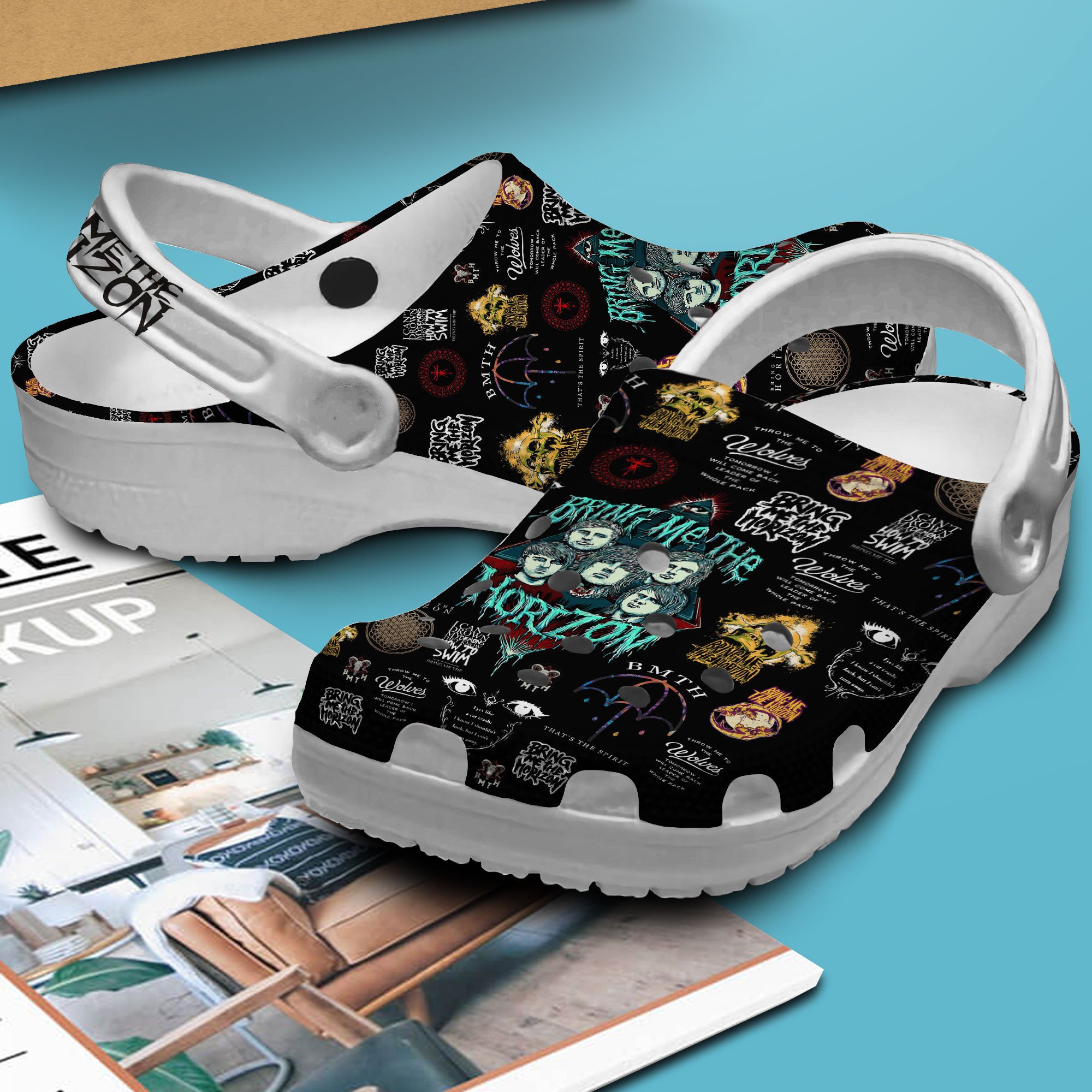 Merchidea Bring me the Horizon Music Crocs Crocband Clogs Shoes Comfortable For Men Women and Kids