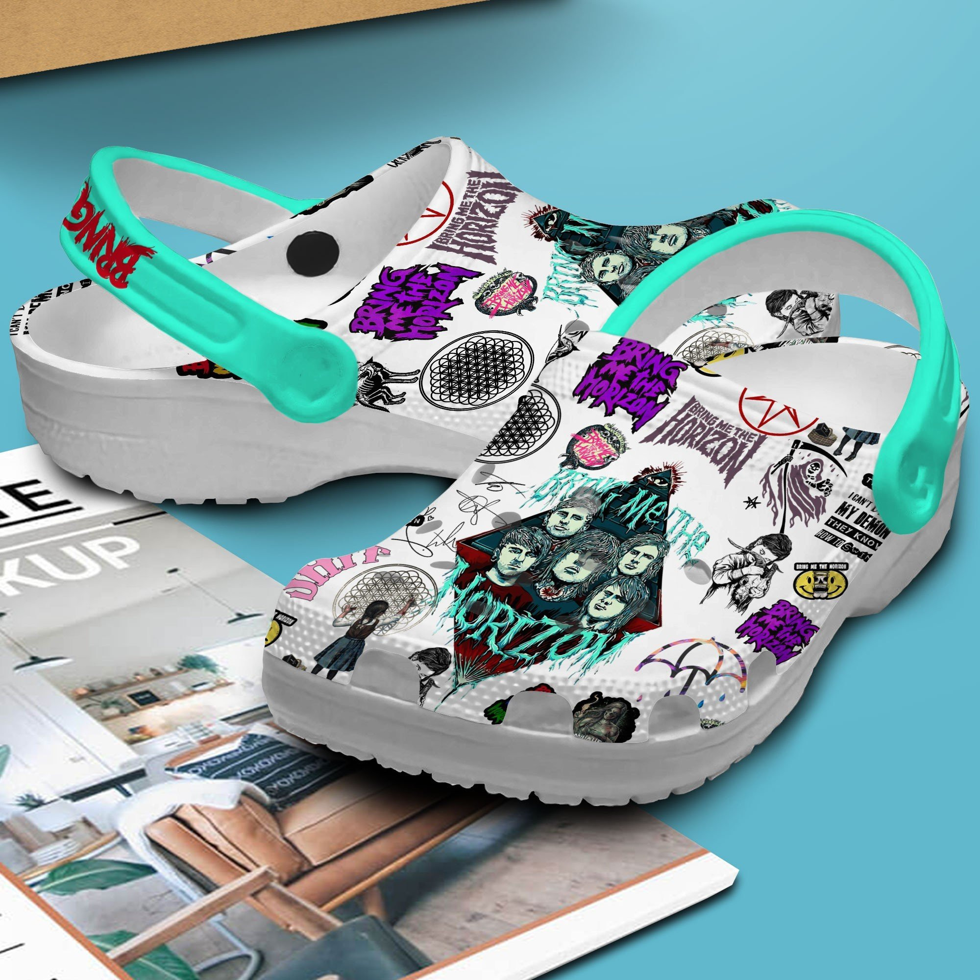 Merchidea Bring Me The Horizon Music Crocs Crocband Clogs Shoes Comfortable For Men Women and Kids