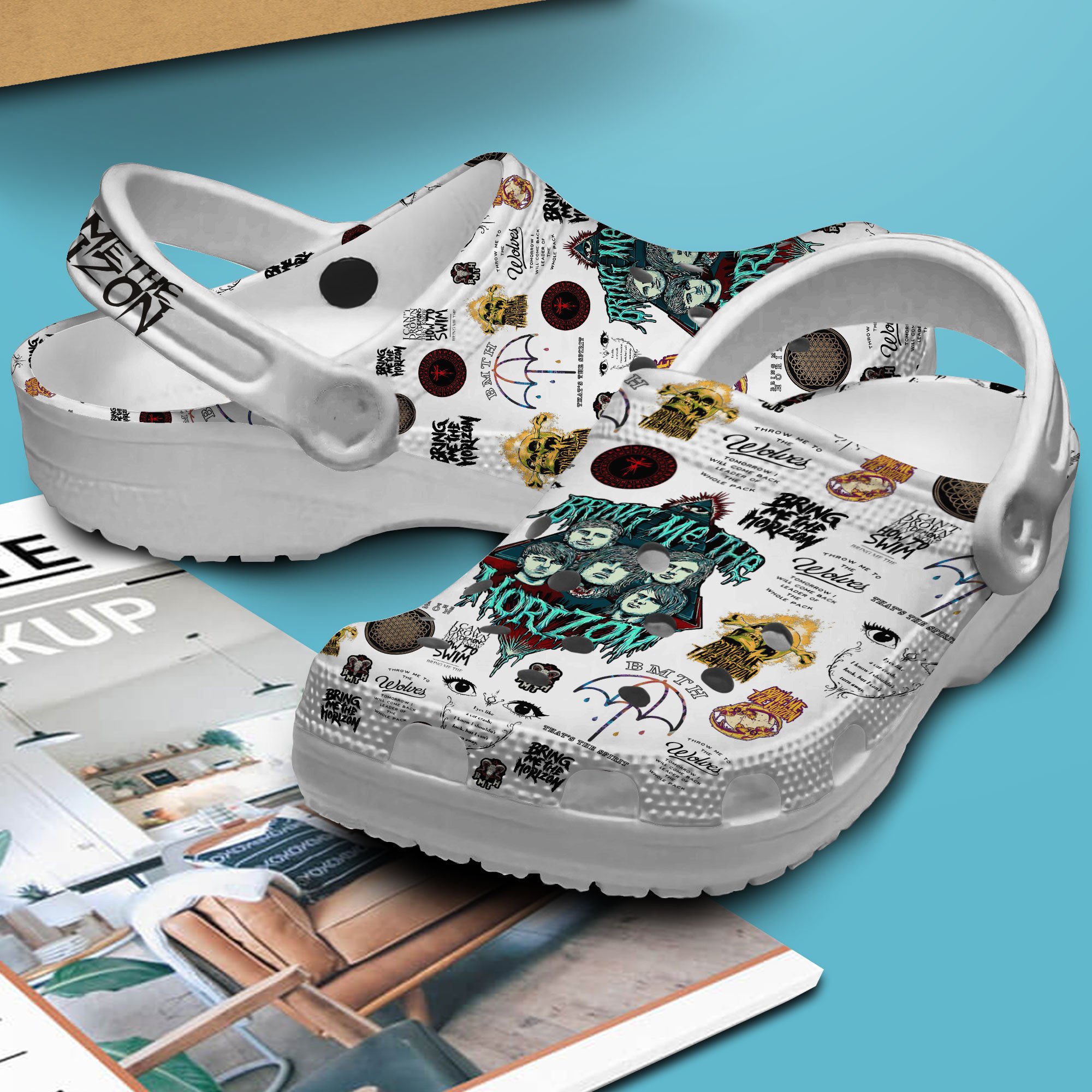 Merchidea Bring Me The Horizon Music Crocs Crocband Clogs Shoes Comfortable For Men Women and Kids