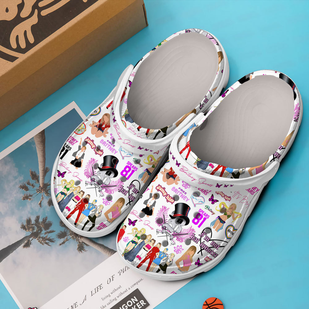 Merchidea Britney Spears Music Crocs Crocband Clogs Shoes Comfortable For Men Women and Kids