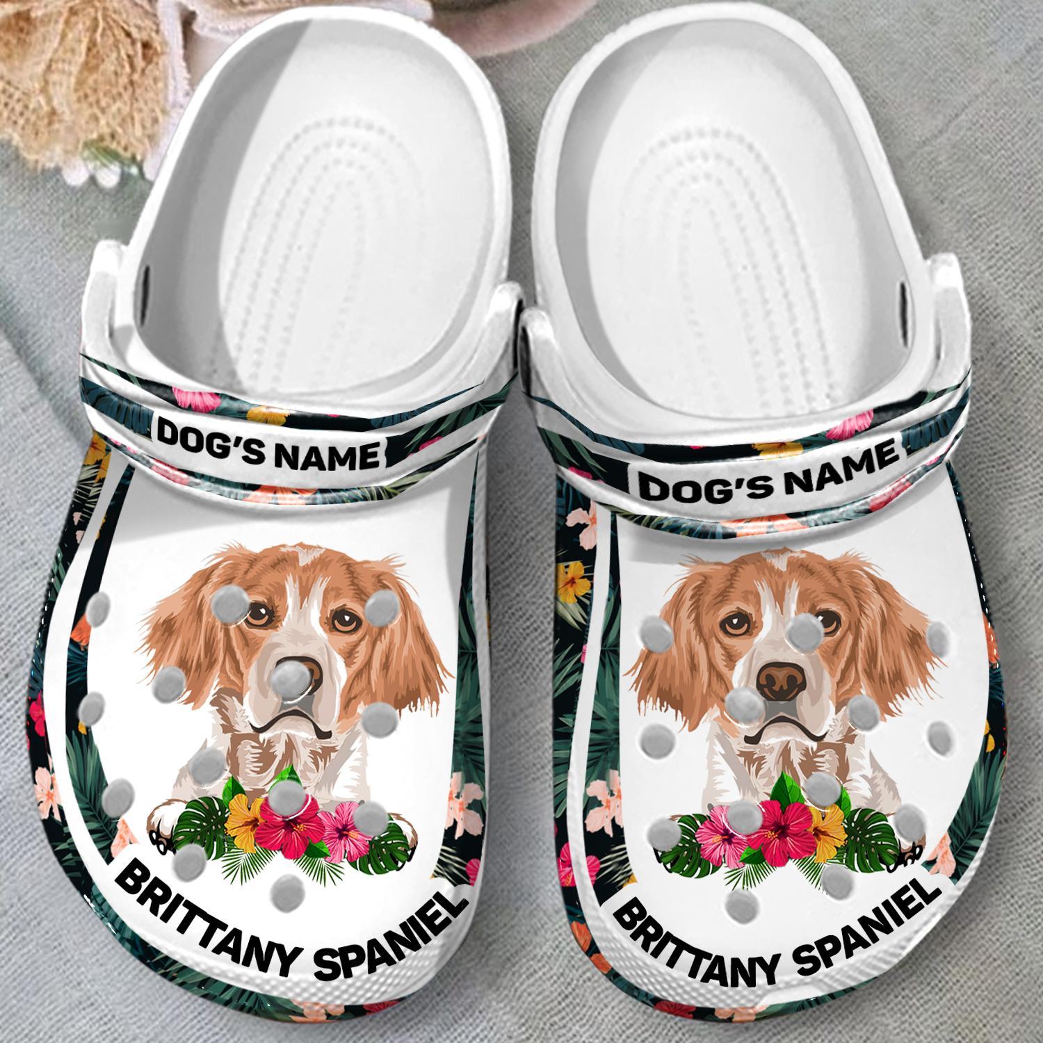 Merchidea Brittany Spaniel Dog Crocs Crocband Clogs Shoes Comfortable For Men Women and Kids