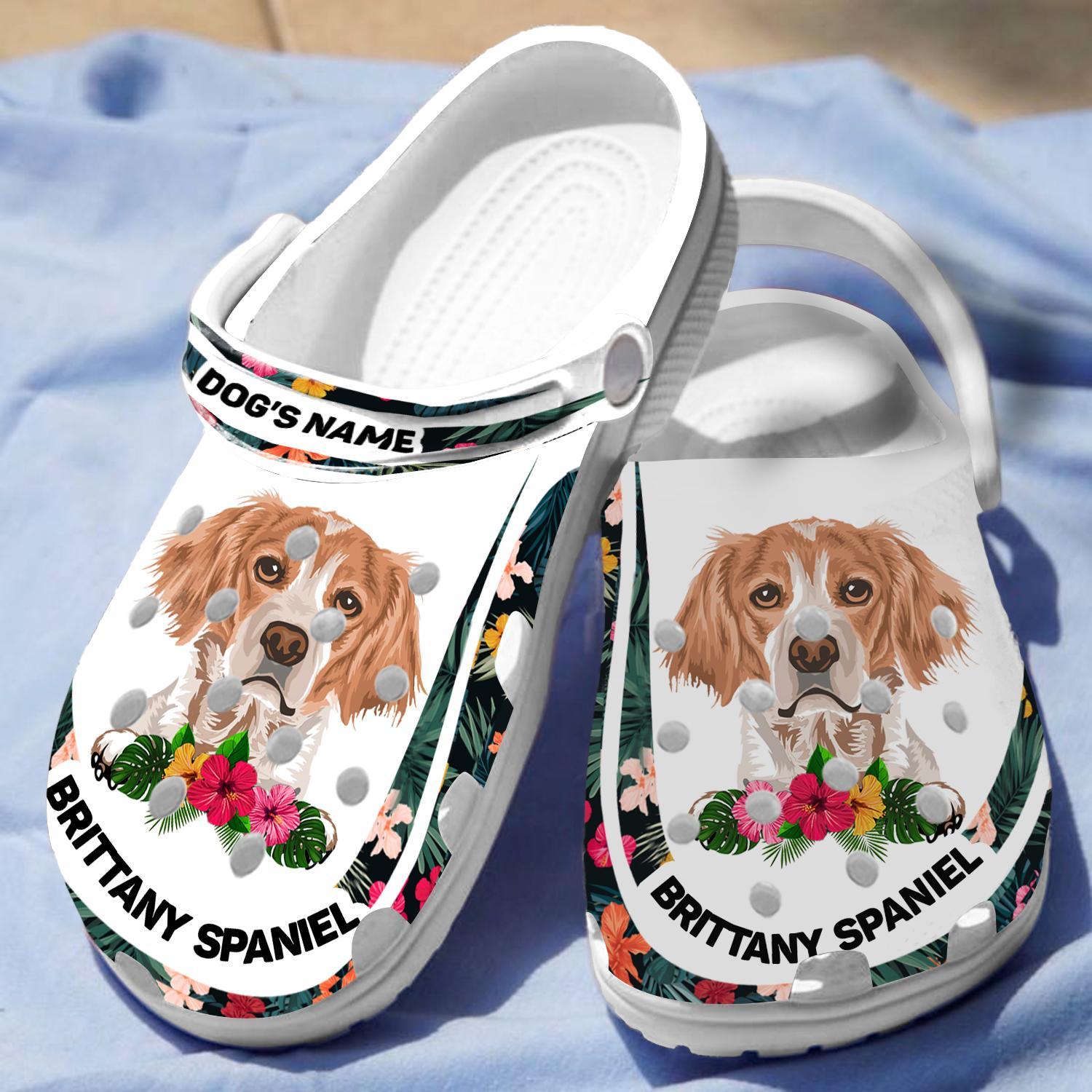 Merchidea Brittany Spaniel Dog Crocs Crocband Clogs Shoes Comfortable For Men Women and Kids