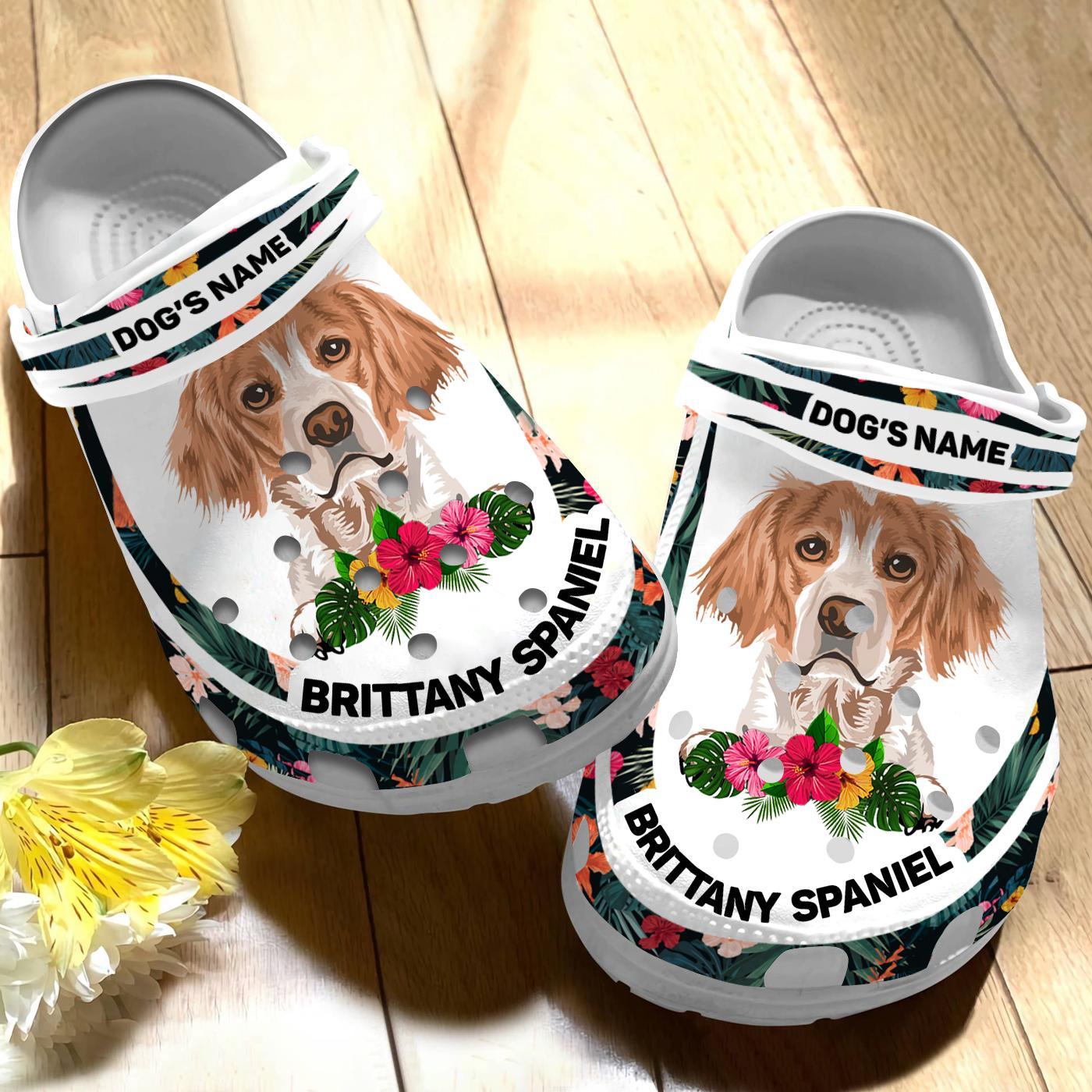 Merchidea Brittany Spaniel Dog Crocs Crocband Clogs Shoes Comfortable For Men Women and Kids
