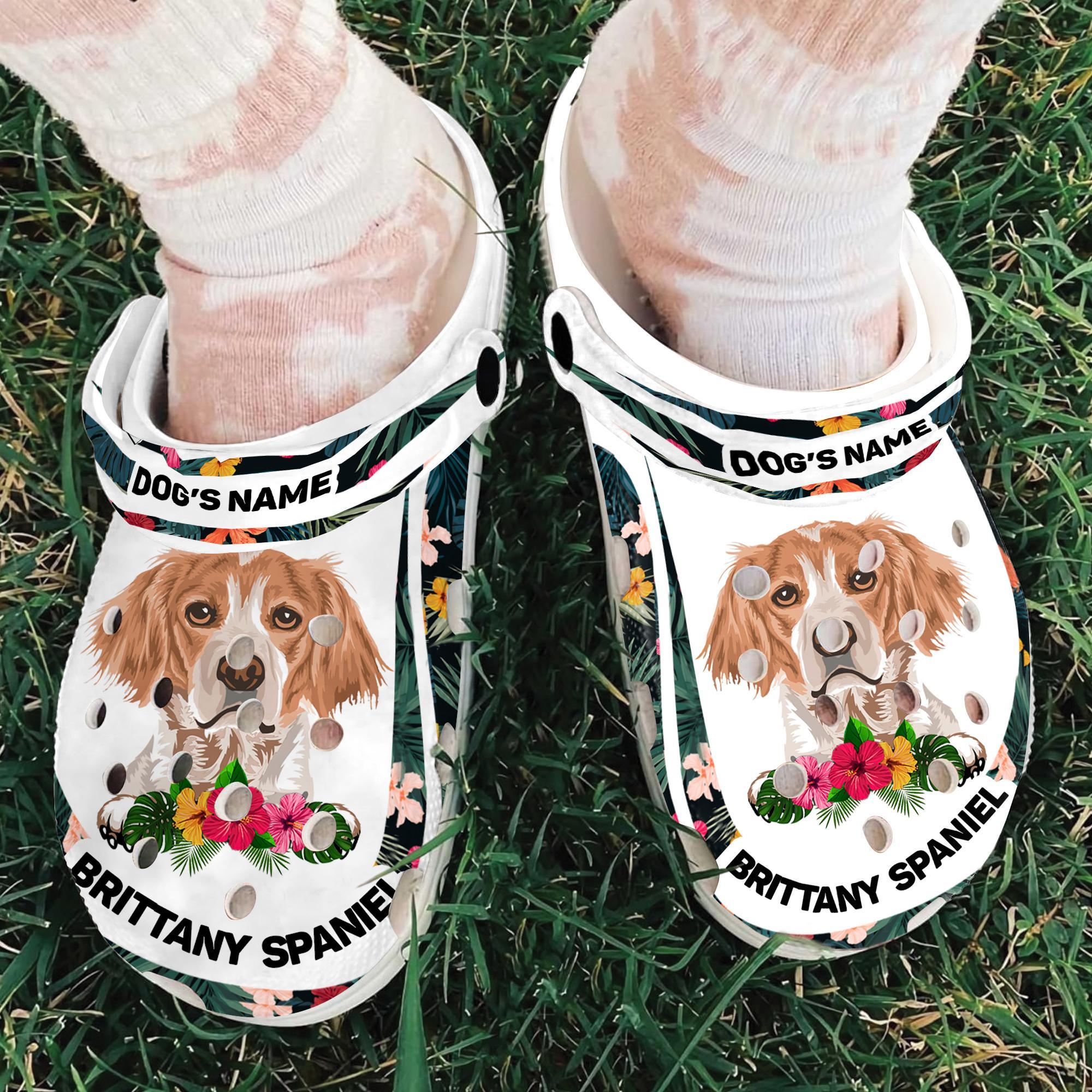 Merchidea Brittany Spaniel Dog Crocs Crocband Clogs Shoes Comfortable For Men Women and Kids