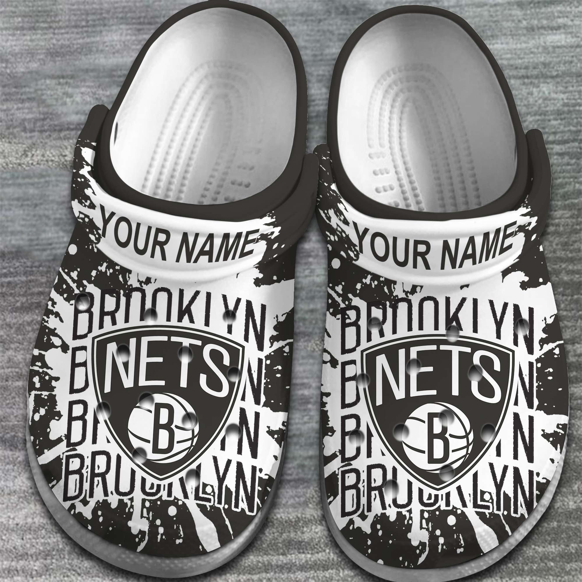 Merchidea Brooklyn Nets NBA Basketball Sport Crocs Crocband Clogs Shoes Comfortable For Men Women and Kids