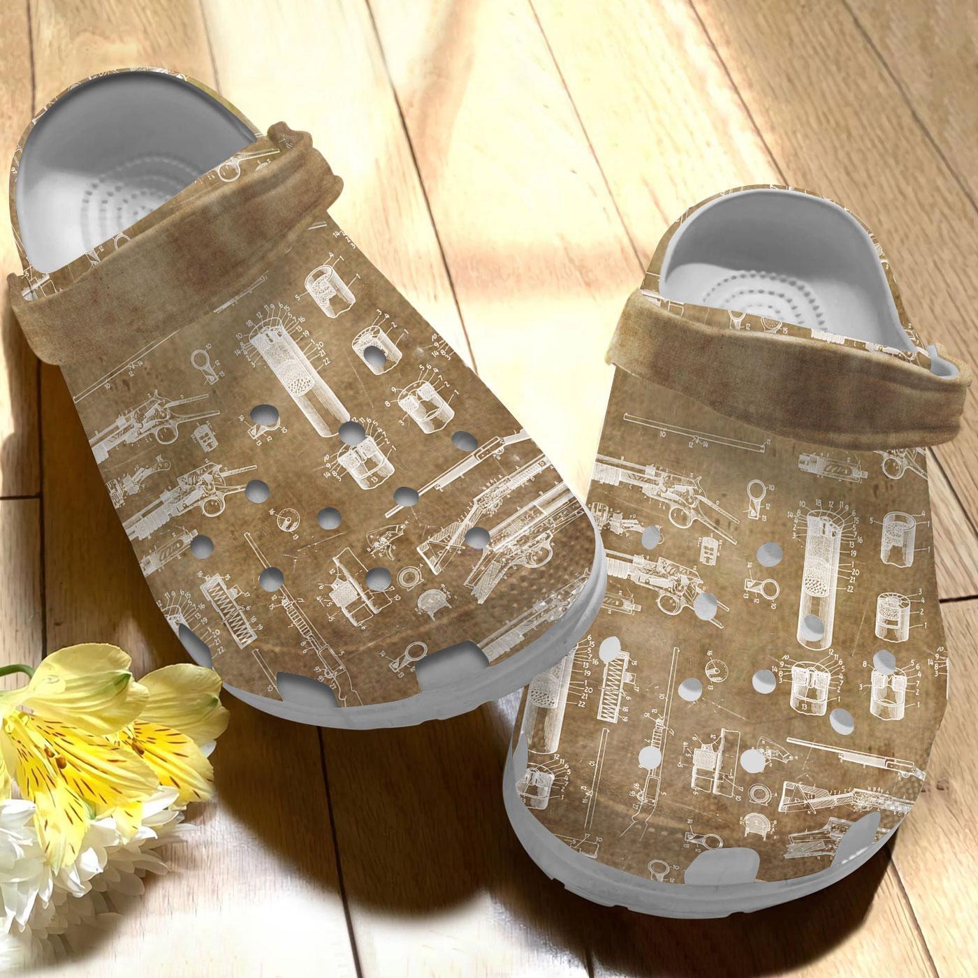 Merchidea Browning Shotgun Crocs Crocband Clogs Shoes Comfortable For Men Women and Kids