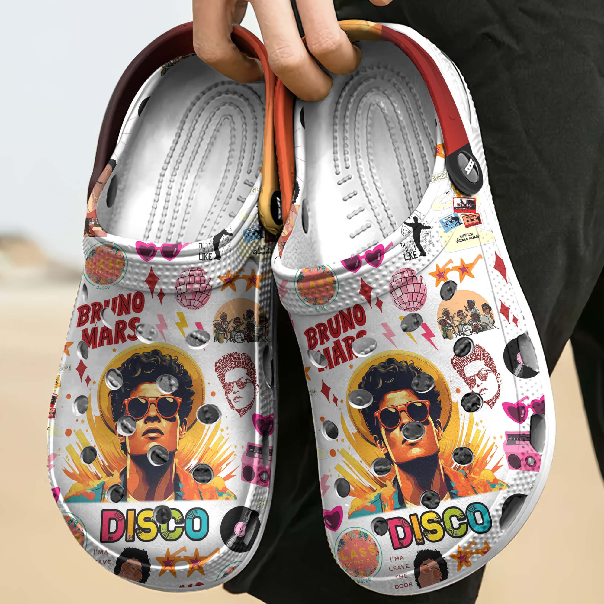 Merchidea Bruno Mars Music Crocs Crocband Clogs Shoes Comfortable For Men Women and Kids