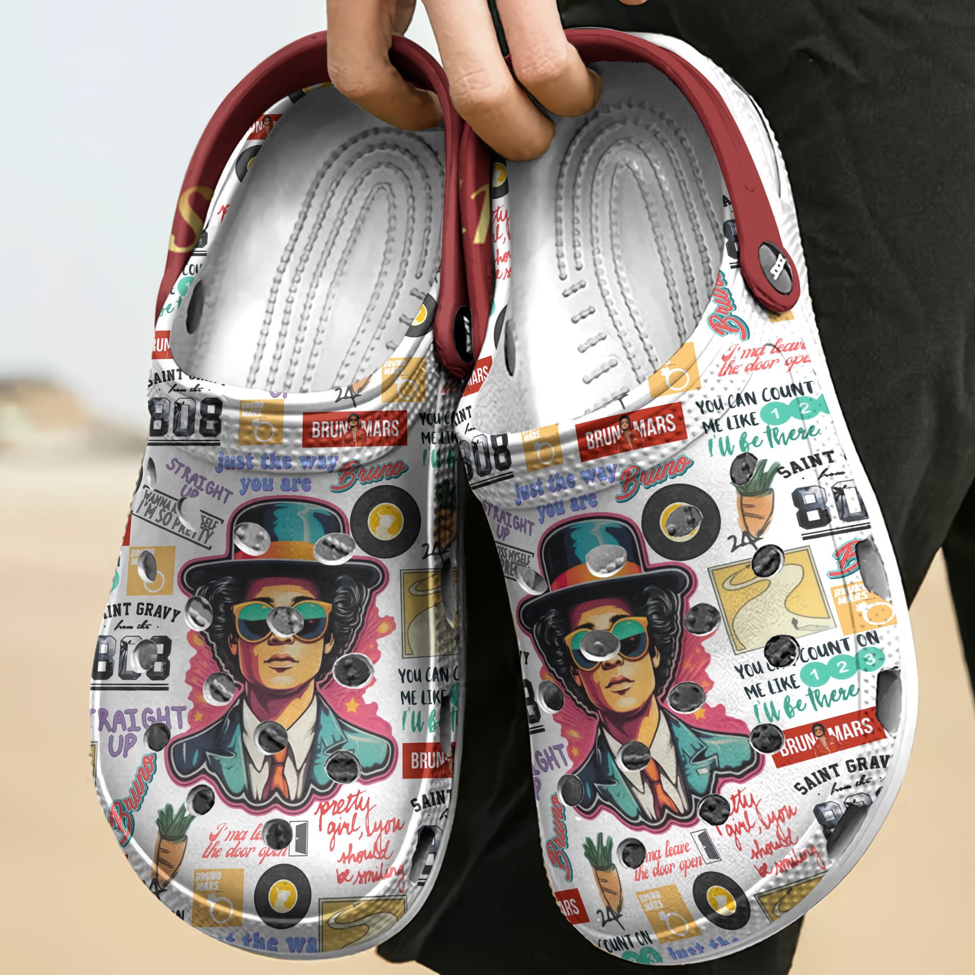 Merchidea Bruno Mars Music Crocs Crocband Clogs Shoes Comfortable For Men Women and Kids