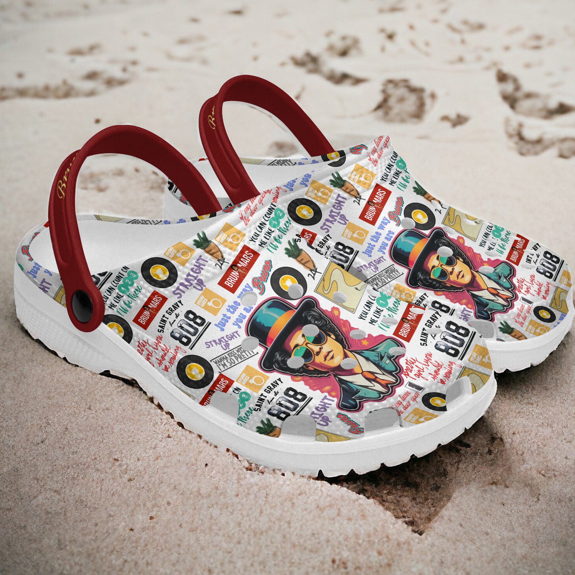 Merchidea Bruno Mars Music Crocs Crocband Clogs Shoes Comfortable For Men Women and Kids