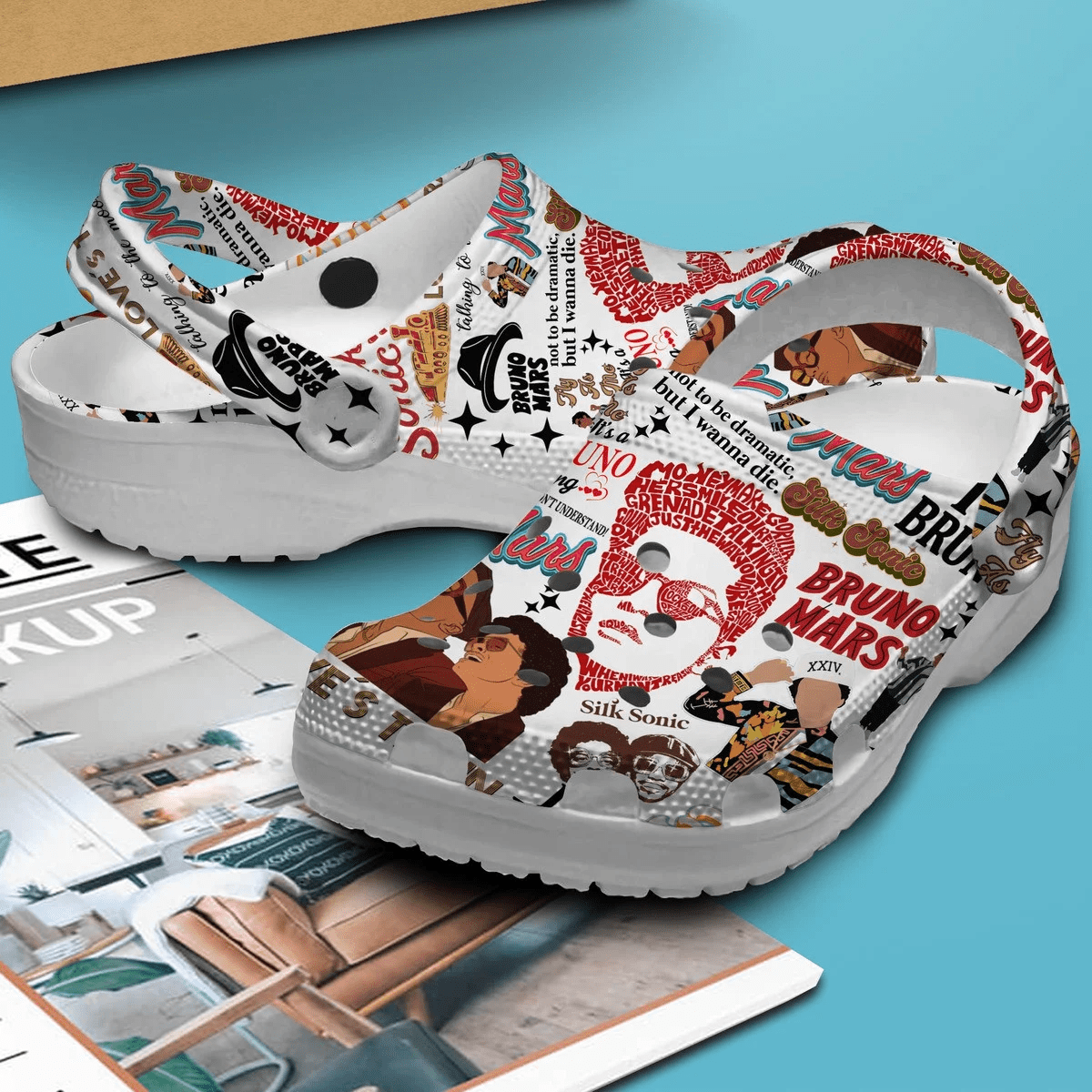 Merchidea Bruno Mars Singer Music Crocs Crocband Clogs Shoes Comfortable For Men Women and Kids