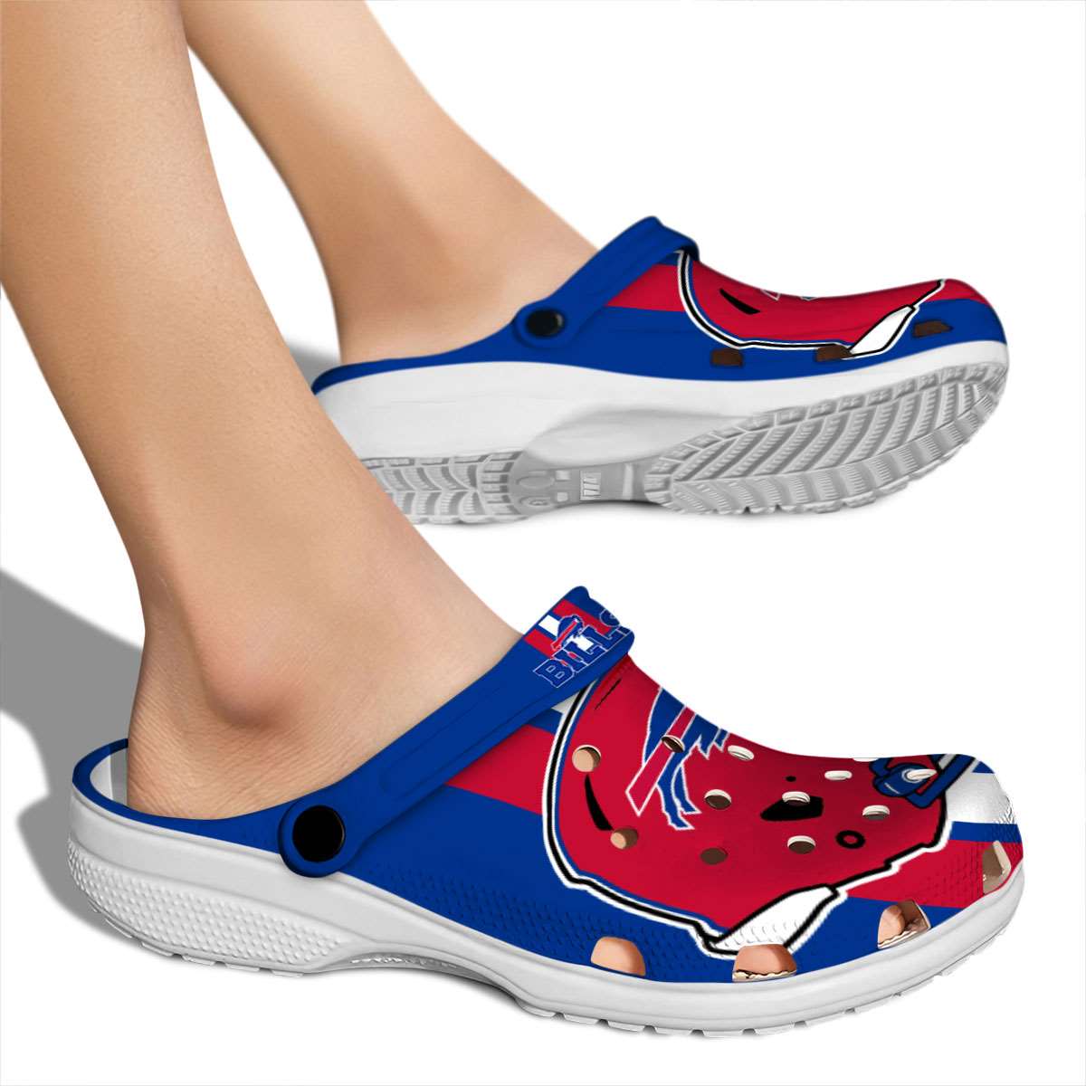 Merchidea Buffalo Bills NFL Sport Crocs Crocband Clogs Shoes Comfortable For Men Women and Kids