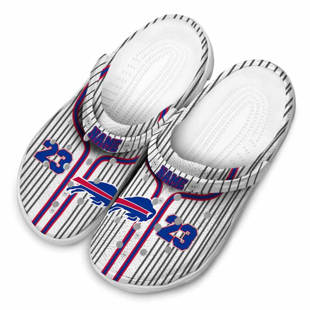 Merchidea Buffalo Bills NFL Sport Crocs Crocband Clogs Shoes Comfortable For Men Women and Kids