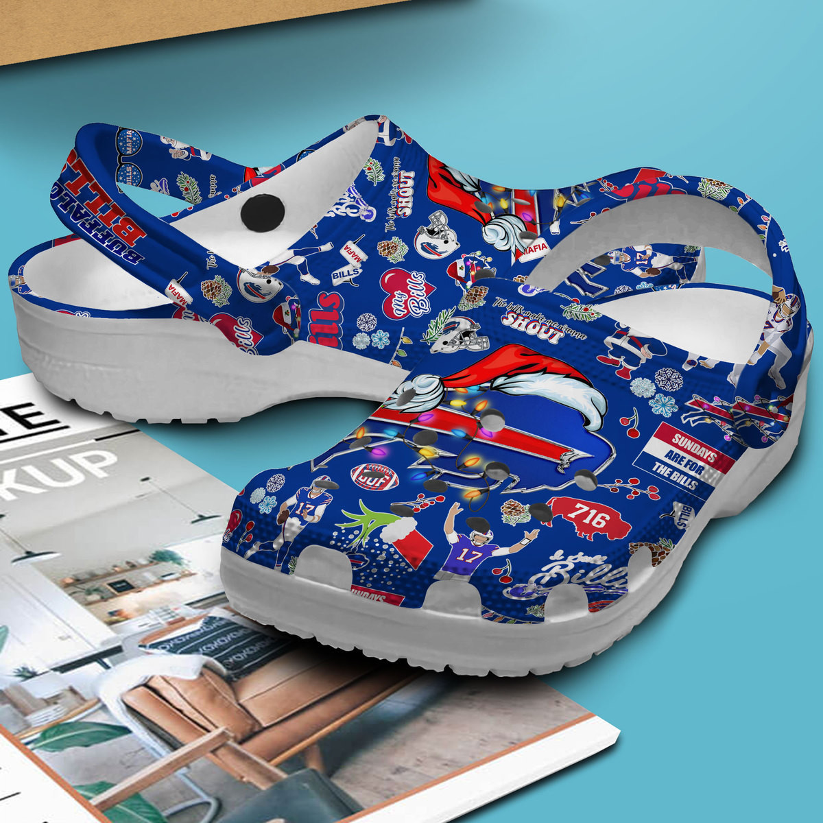 Merchidea Buffalo Bills NFL Sport Crocs Crocband Clogs Shoes Comfortable For Men Women and Kids