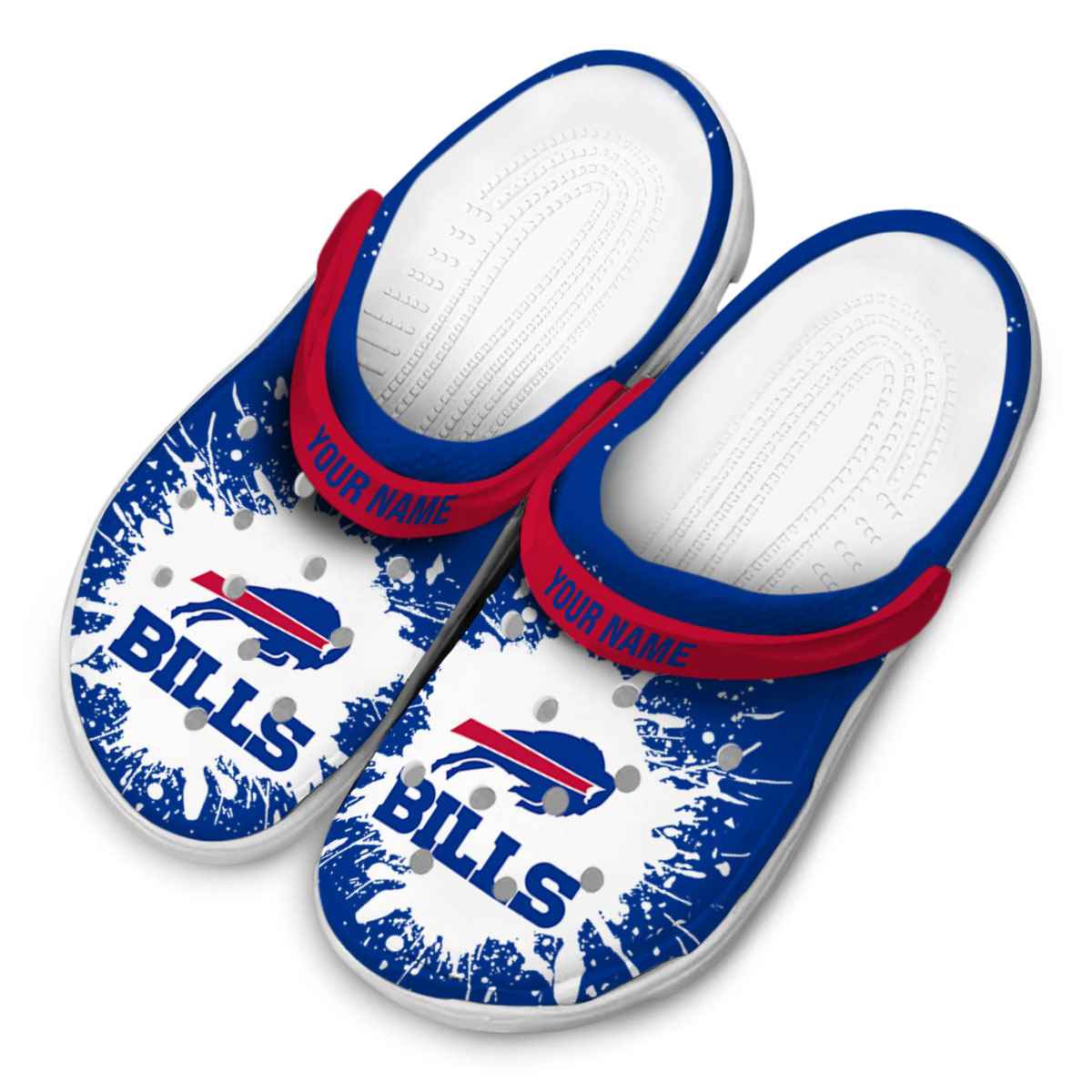 Merchidea Buffalo Bills NFL Sport Crocs Crocband Clogs Shoes Comfortable For Men Women and Kids