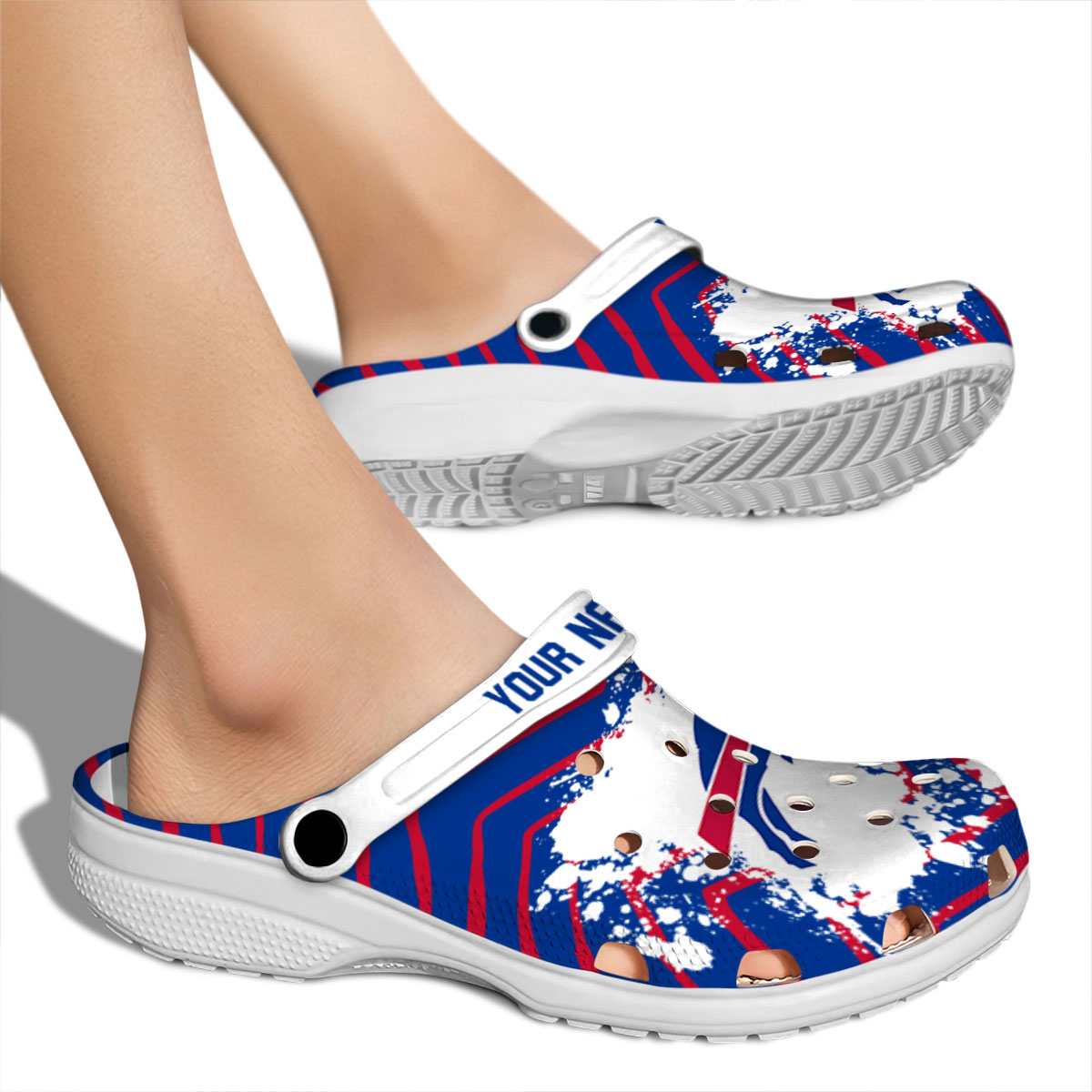 Merchidea Buffalo Bills NFL Sport Crocs Crocband Clogs Shoes Comfortable For Men Women and Kids