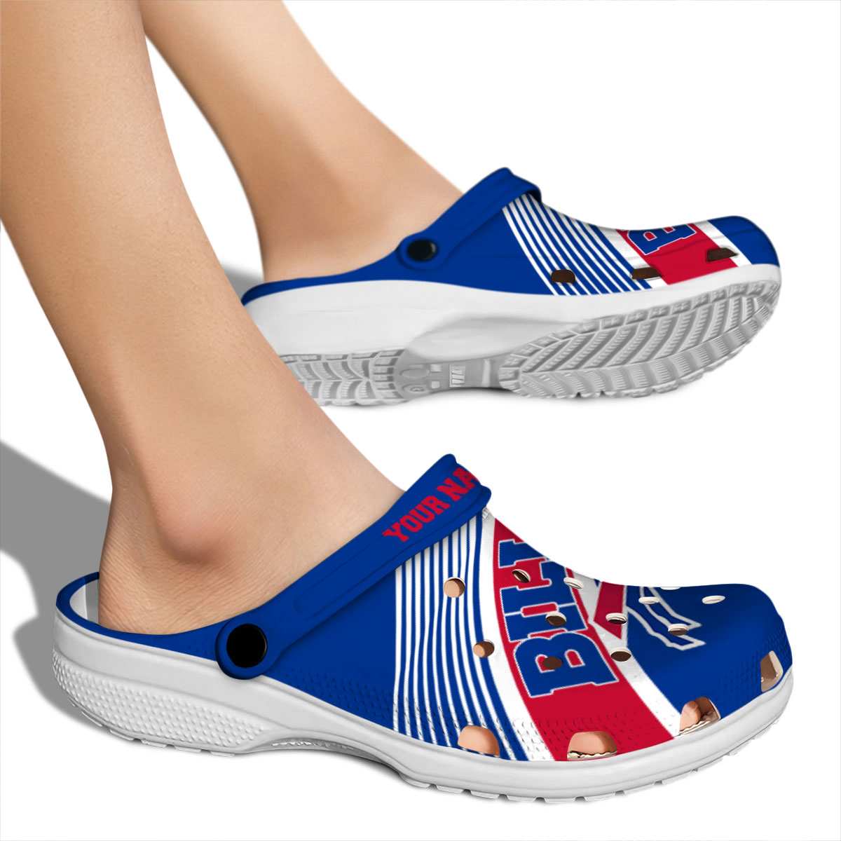 Merchidea Buffalo Bills NFL Sport Crocs Crocband Clogs Shoes Comfortable For Men Women and Kids