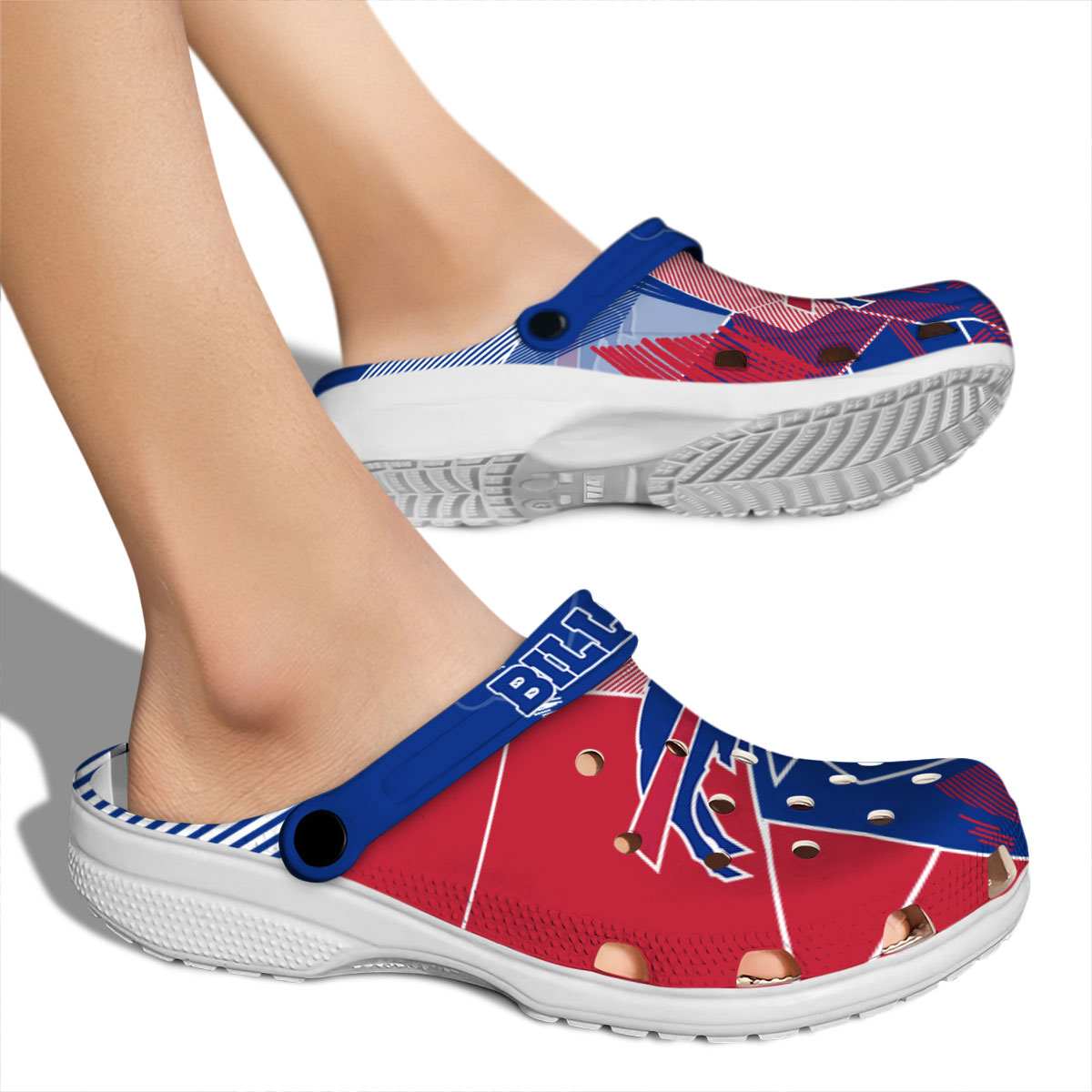 Merchidea Buffalo Bills NFL Sport Crocs Crocband Clogs Shoes Comfortable For Men Women and Kids